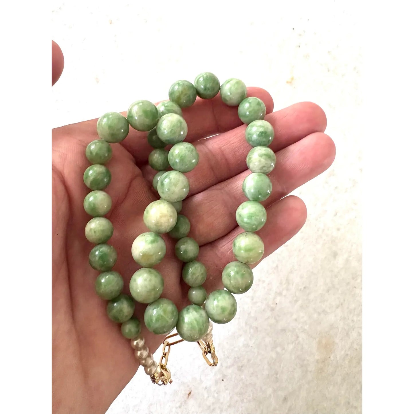 Fine Antique Green Jade Necklace