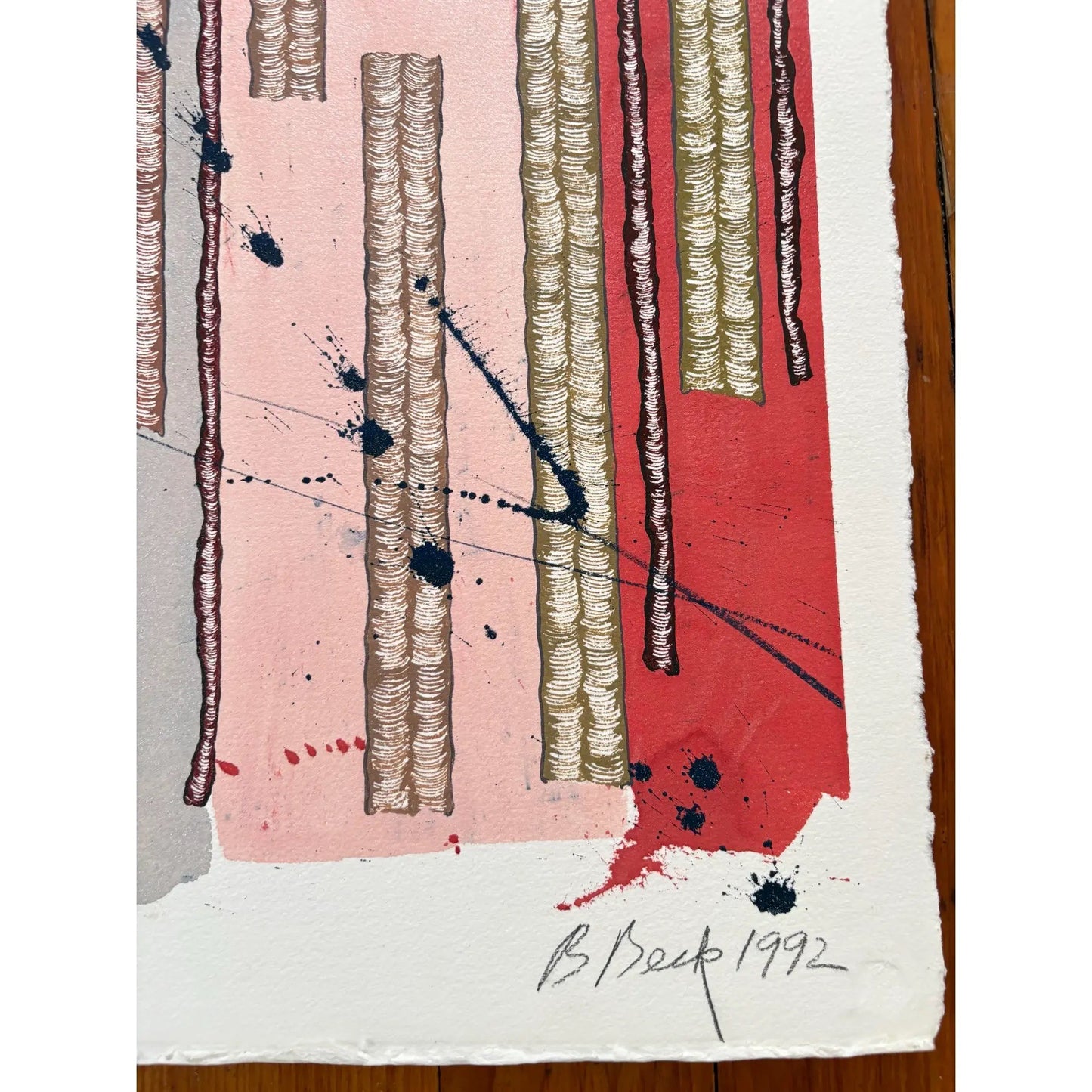 Barbara Beck 1992 Abstract Watercolor Painting on Paper - Signed/Dated
