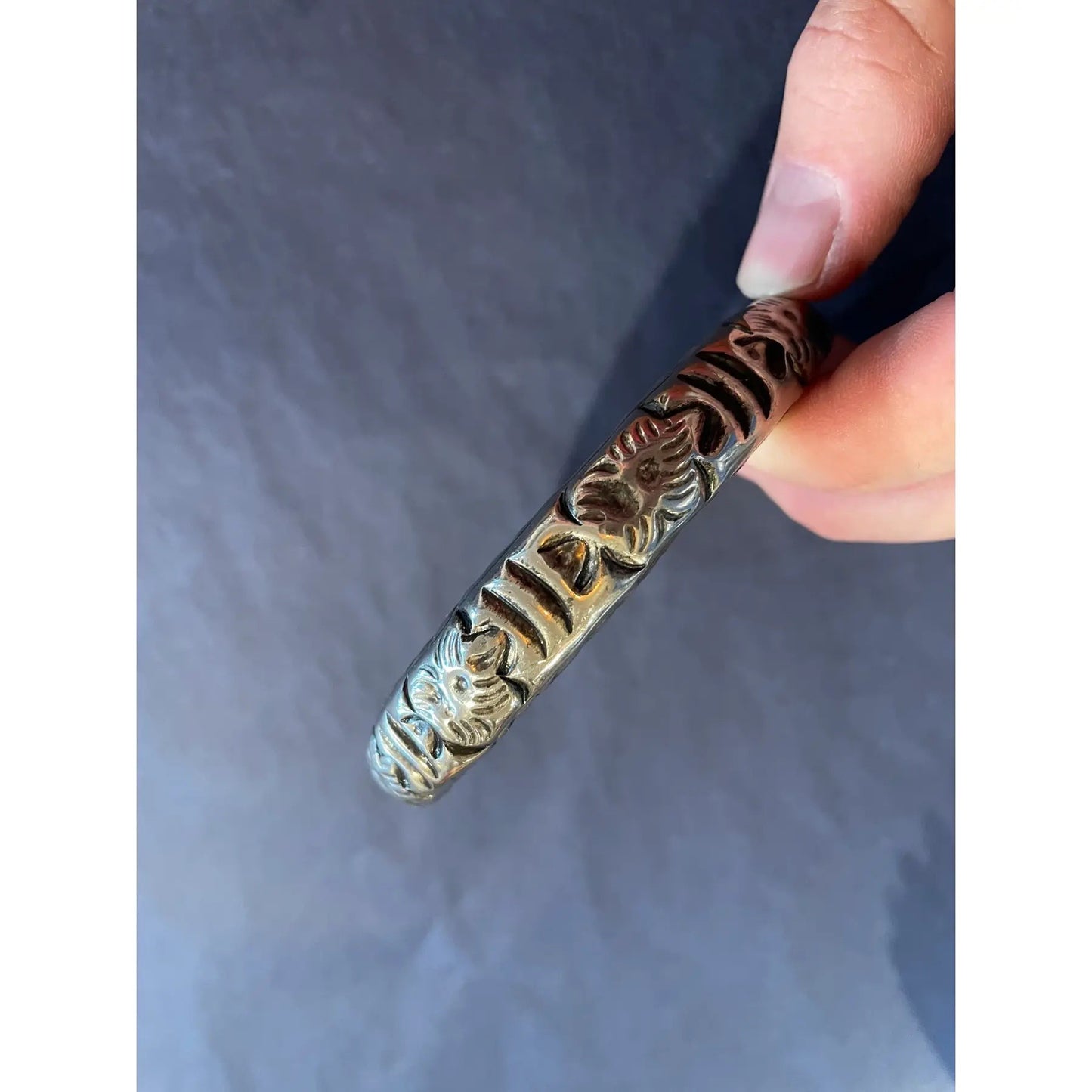 Vintage Sterling Silver Flourish Bangle Bracelet
