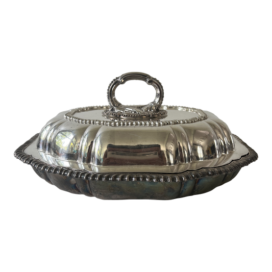 Vintage Silverplated Serving Dish With Lid-2 Pieces