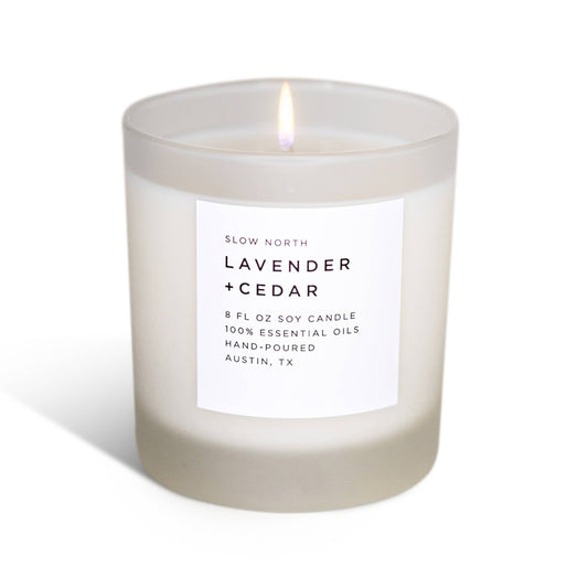 Slow North - Lavender + Cedar Candle - 100% Essential Oils