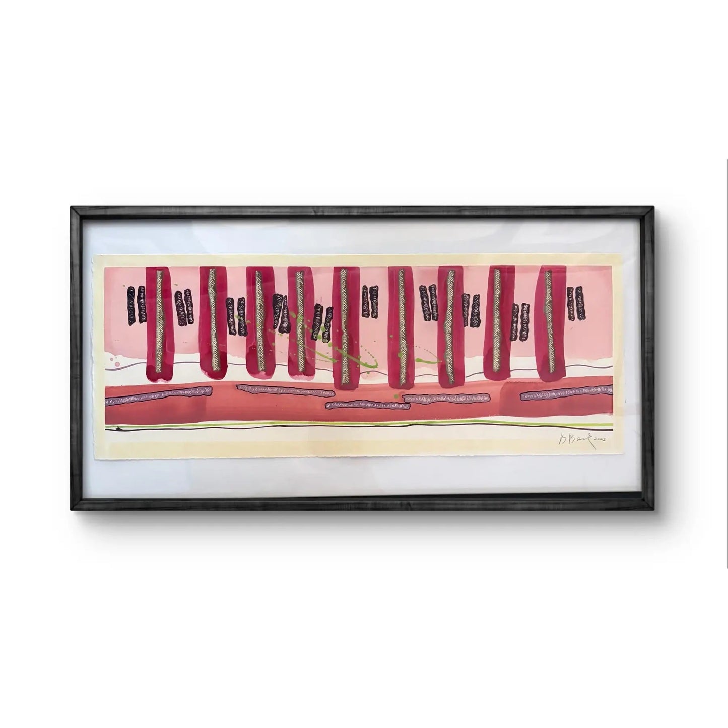 Barbara Beck 2003 Abstract Watercolor Painting on Paper - Signed/Dated