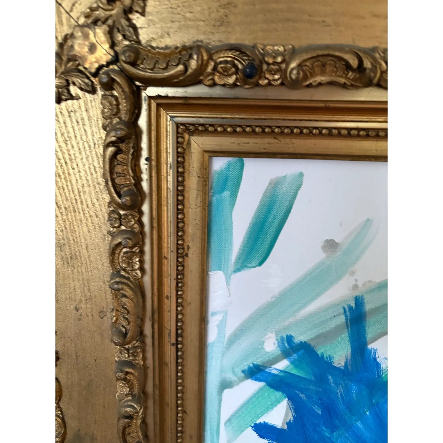 Oil Painting on Canvas in 19 Century Carved Wood Frame Painting by Matthew Izzo