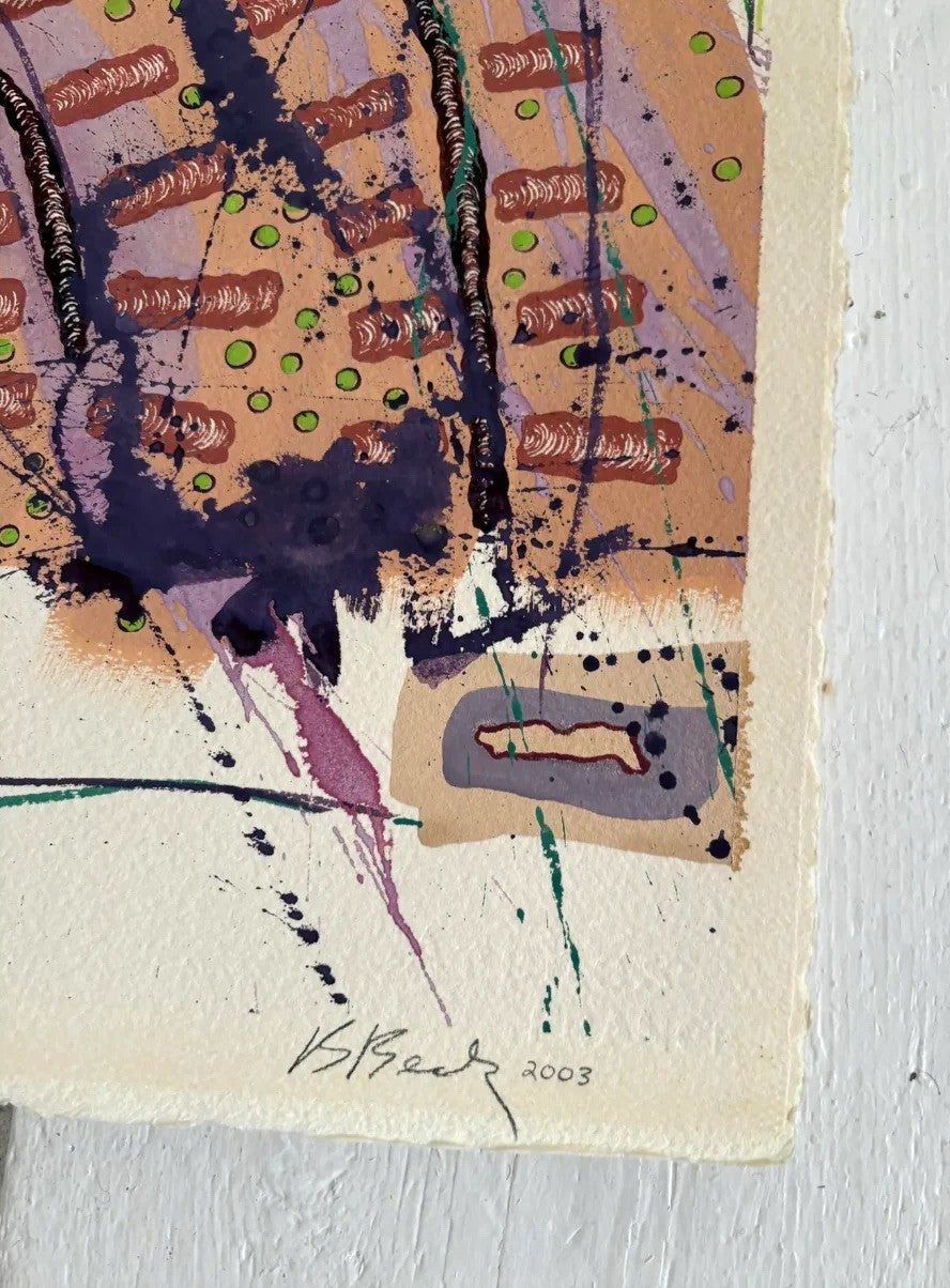 Barbara Beck 2003 Abstract Acrylic Painting on Paper