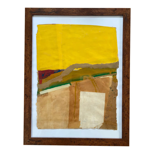 Barbara Beck 1965 Painted Paper Collage, 20 x 26 Inches, Framed