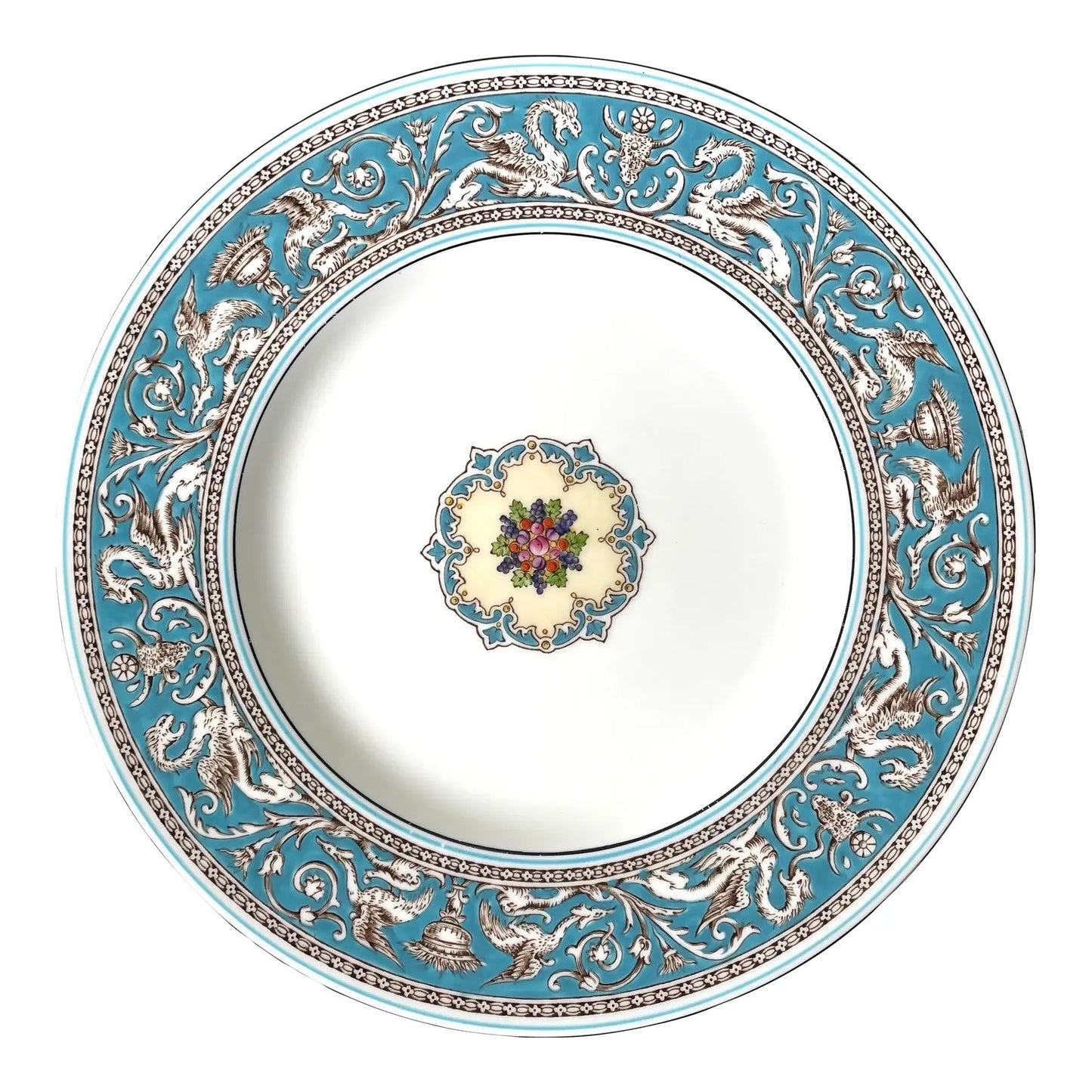 Wedgwood Florentine Dinner Plate, 10.75", Turquoise, Vintage