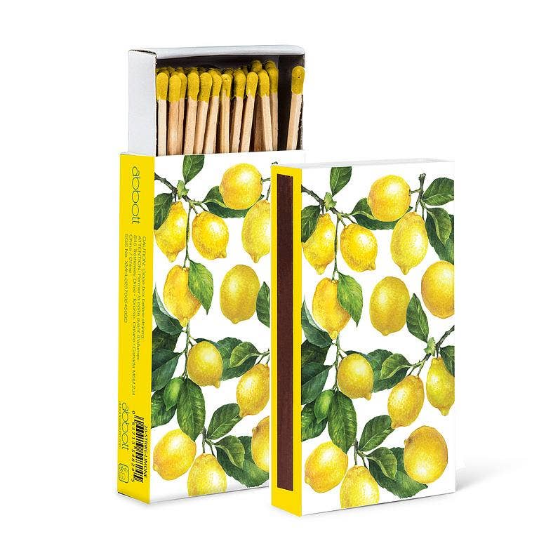 Matches, Allover Lemons - 45 sticks, 4 Inches Long