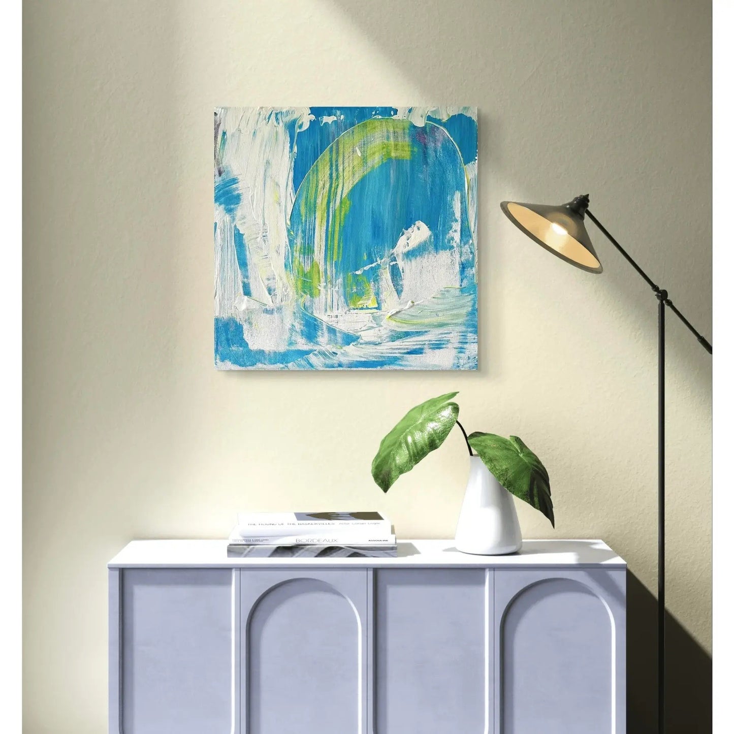 Matthew Izzo Acrylic Abstract Painting on Canvas, Titled Beach Day