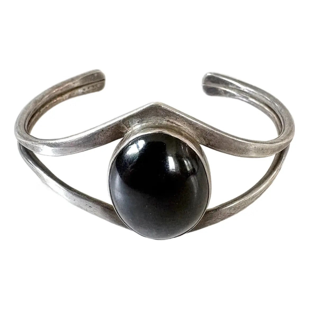 Sterling Silver and Onyx Cuff Bracelet