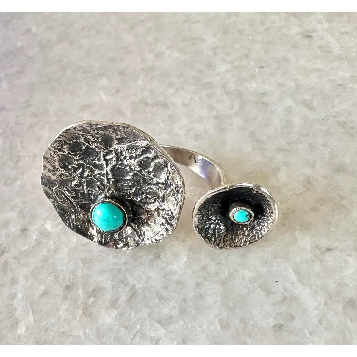 Sterling Silver and Turquoise Modernist Ring, by Hans Gehrig
