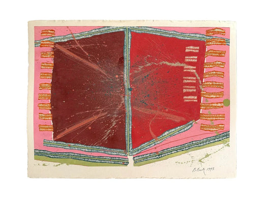 Barbara Beck 1993 Abstract Acrylic Painting on Paper