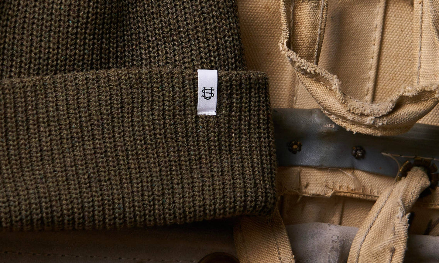 Upstate Stock - Watchcap Olive Drab Upcycled Cotton