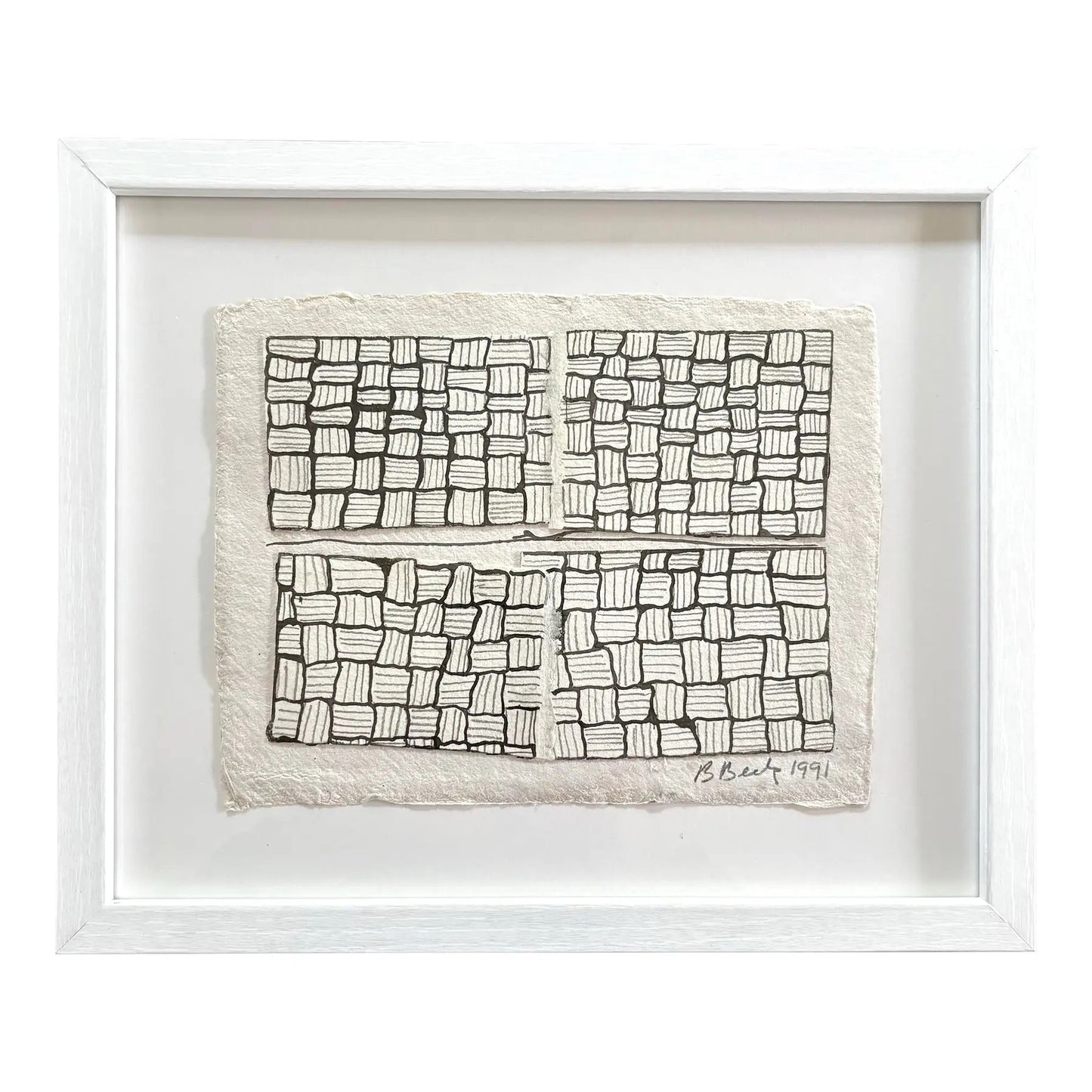 Barbara Beck 1991 Ink on Paper, Cut Paper Collage - Signed/Dated