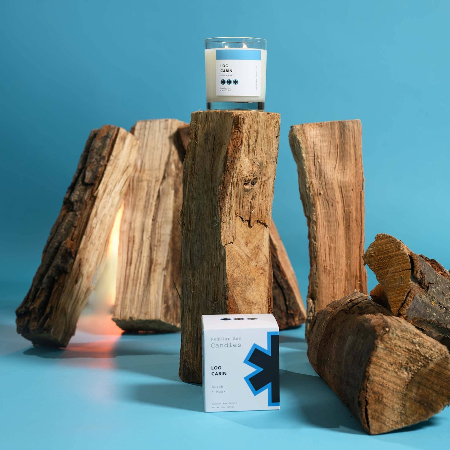 Regular Ass Candles - Log Cabin, Birch + Musk 11oz Luxury Candle
