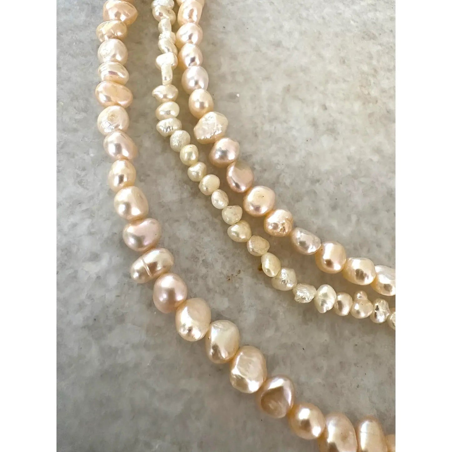 Stunning Three Strand Freshwater, Pearl Necklace