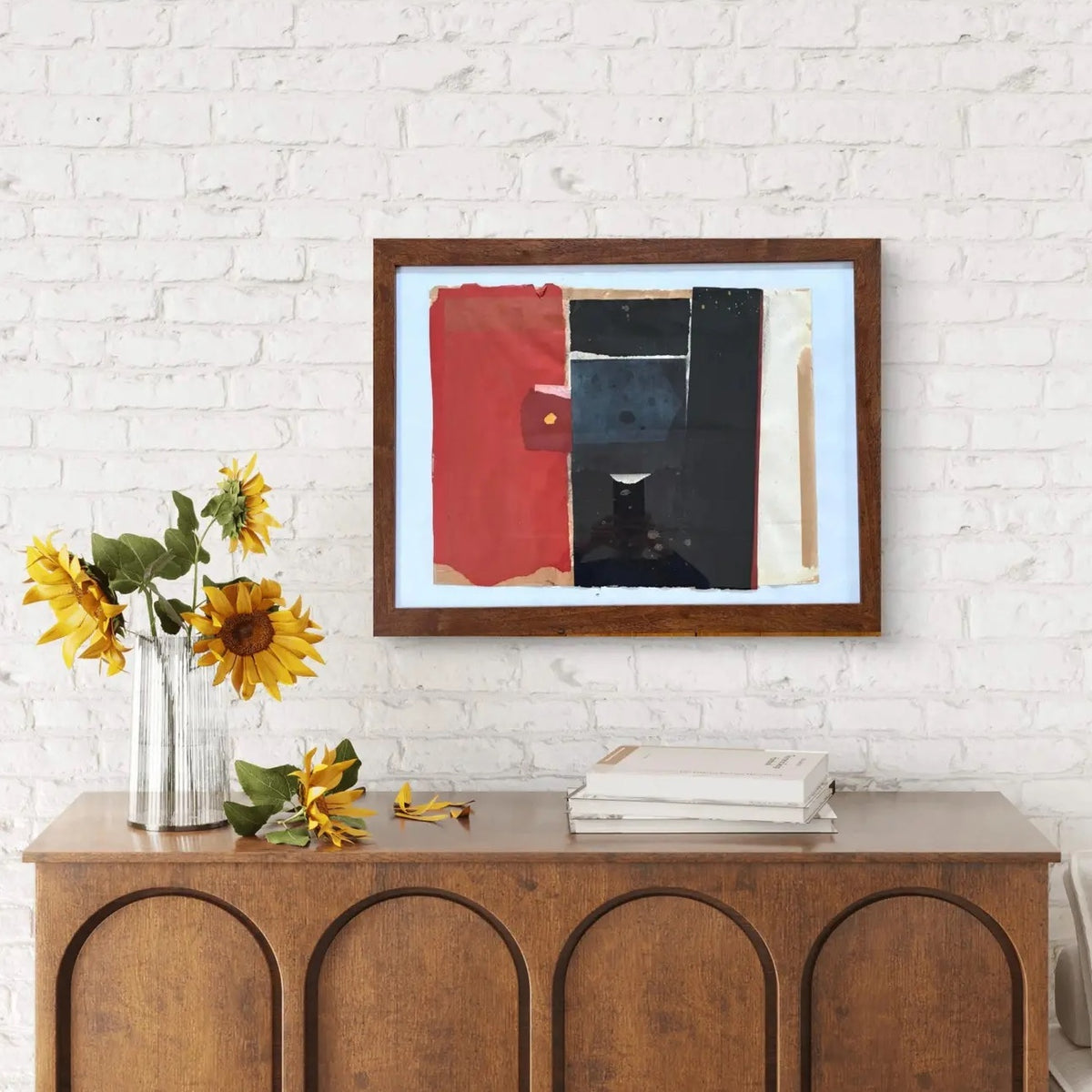 Barbara Beck 1965 Painted Paper Collage, 26 x 20 Inches, Framed