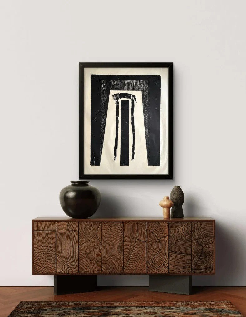 Barbara Beck 1970s Mid Century Modern Woodblock on Paper, Edition of 20
