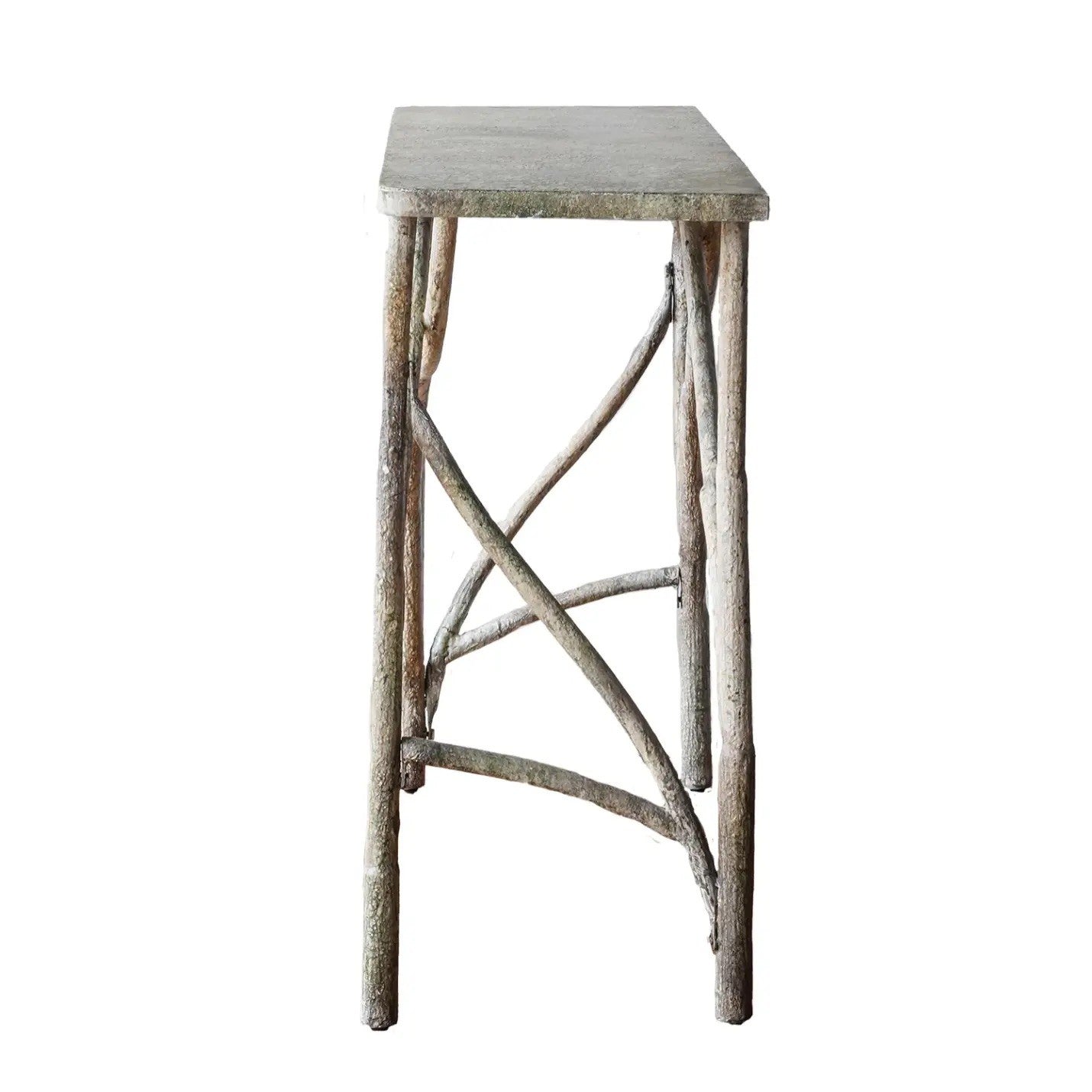 Matthew Izzo Home Faux Bois Iron Console Table