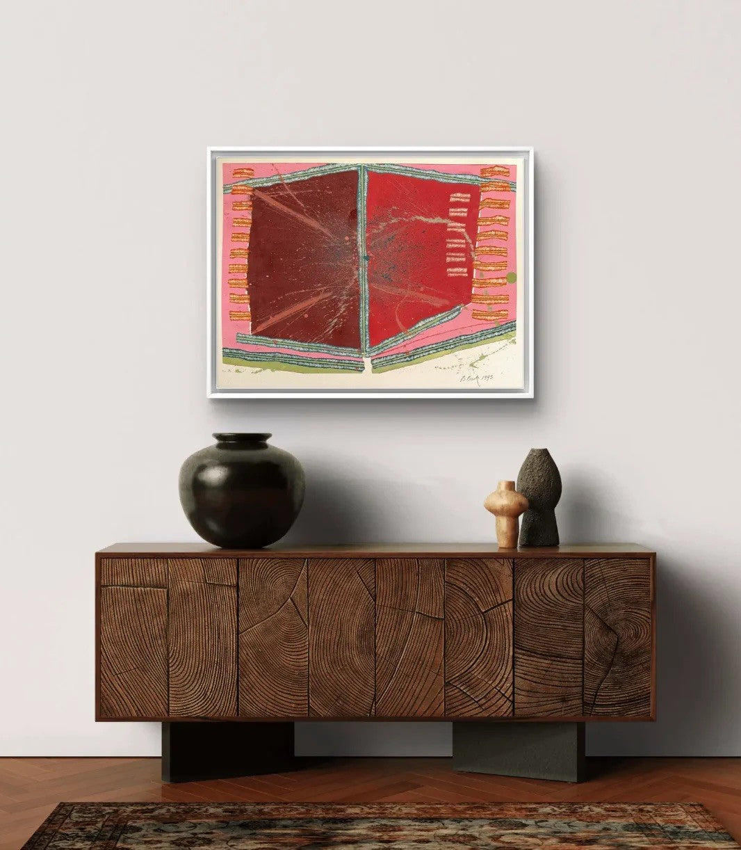 Barbara Beck 1993 Abstract Acrylic Painting on Paper