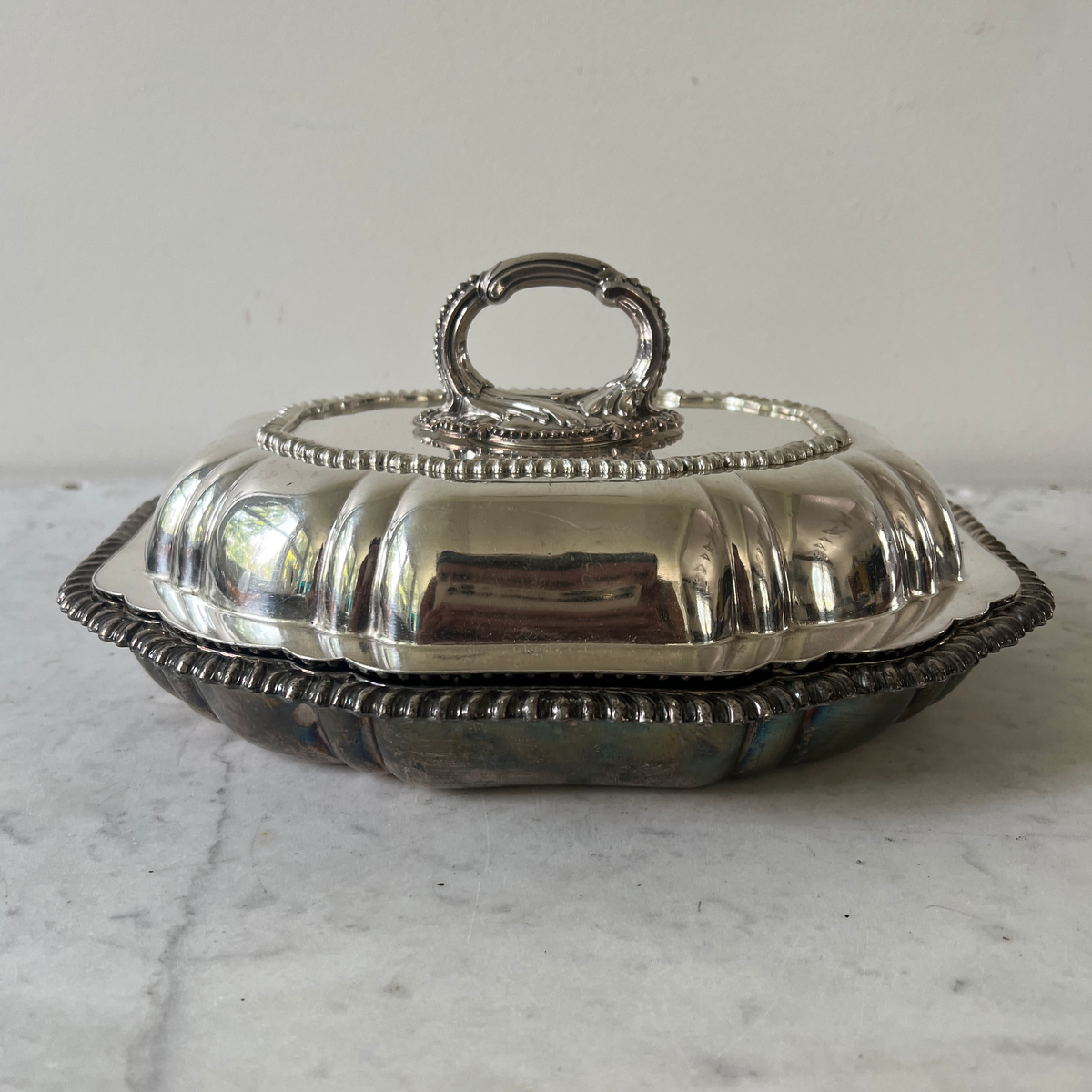 Vintage Silverplated Serving Dish With Lid-2 Pieces