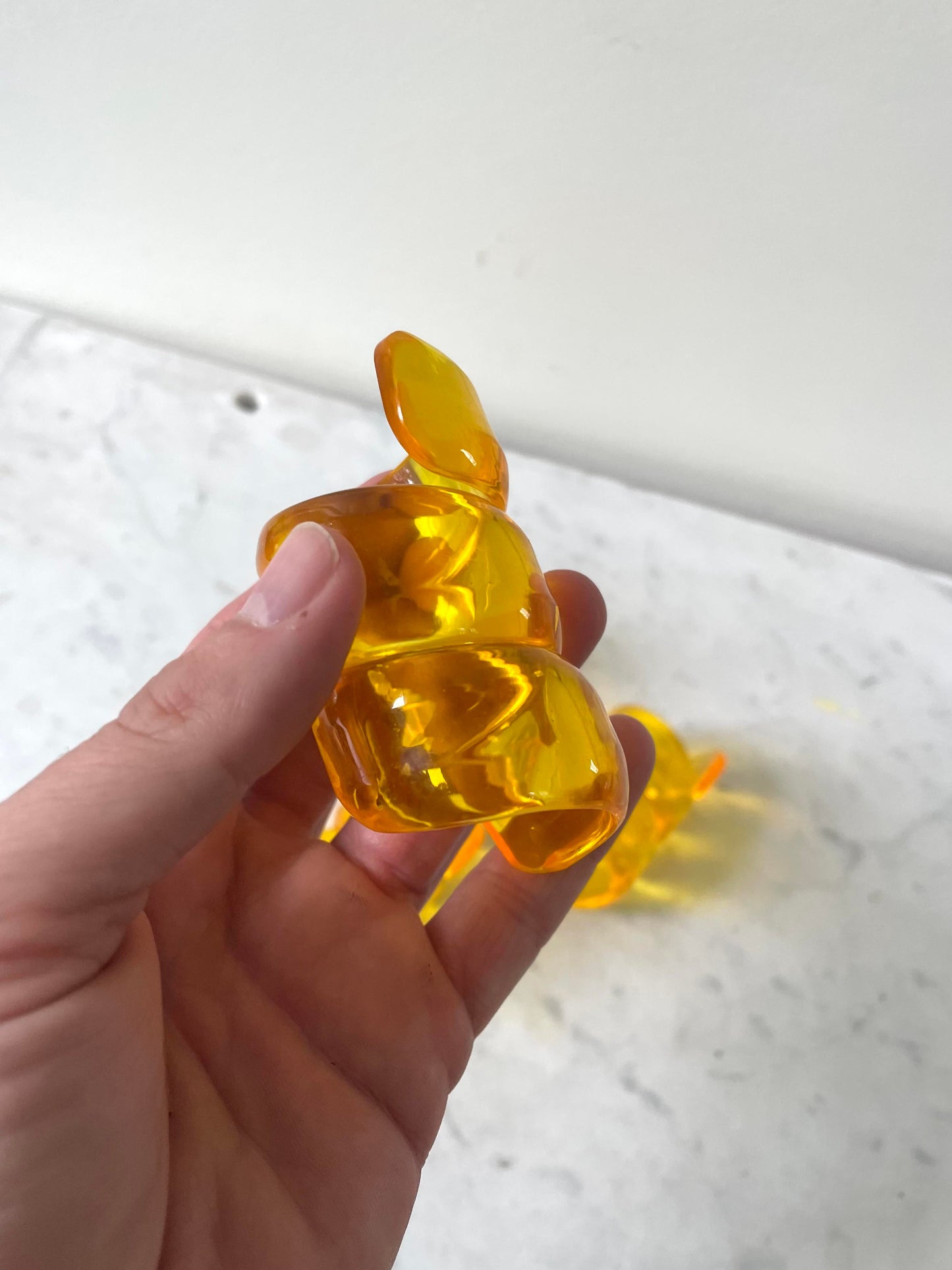 Vintage Yellow Acrylic Twist Napkins Rings