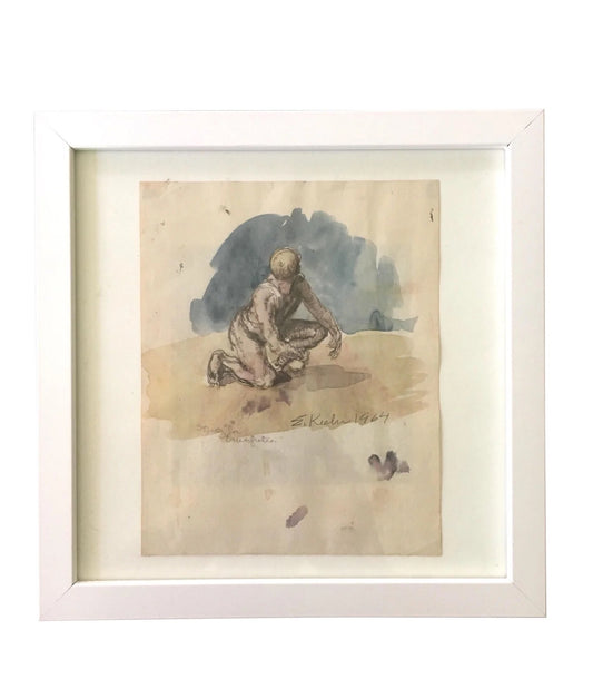 Evan Keehn Watercolor Figure Painting (1964)
