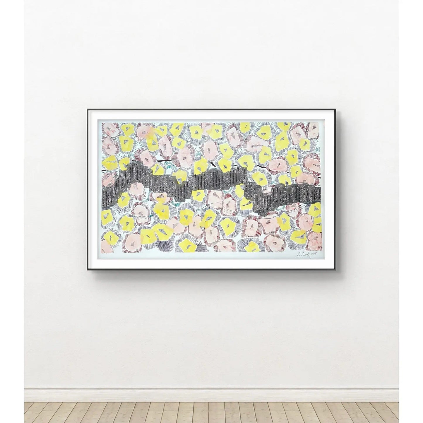Barbara Beck 1998 Abstract Acrylic and Watercolor Painting on Paper - Signed/Dated