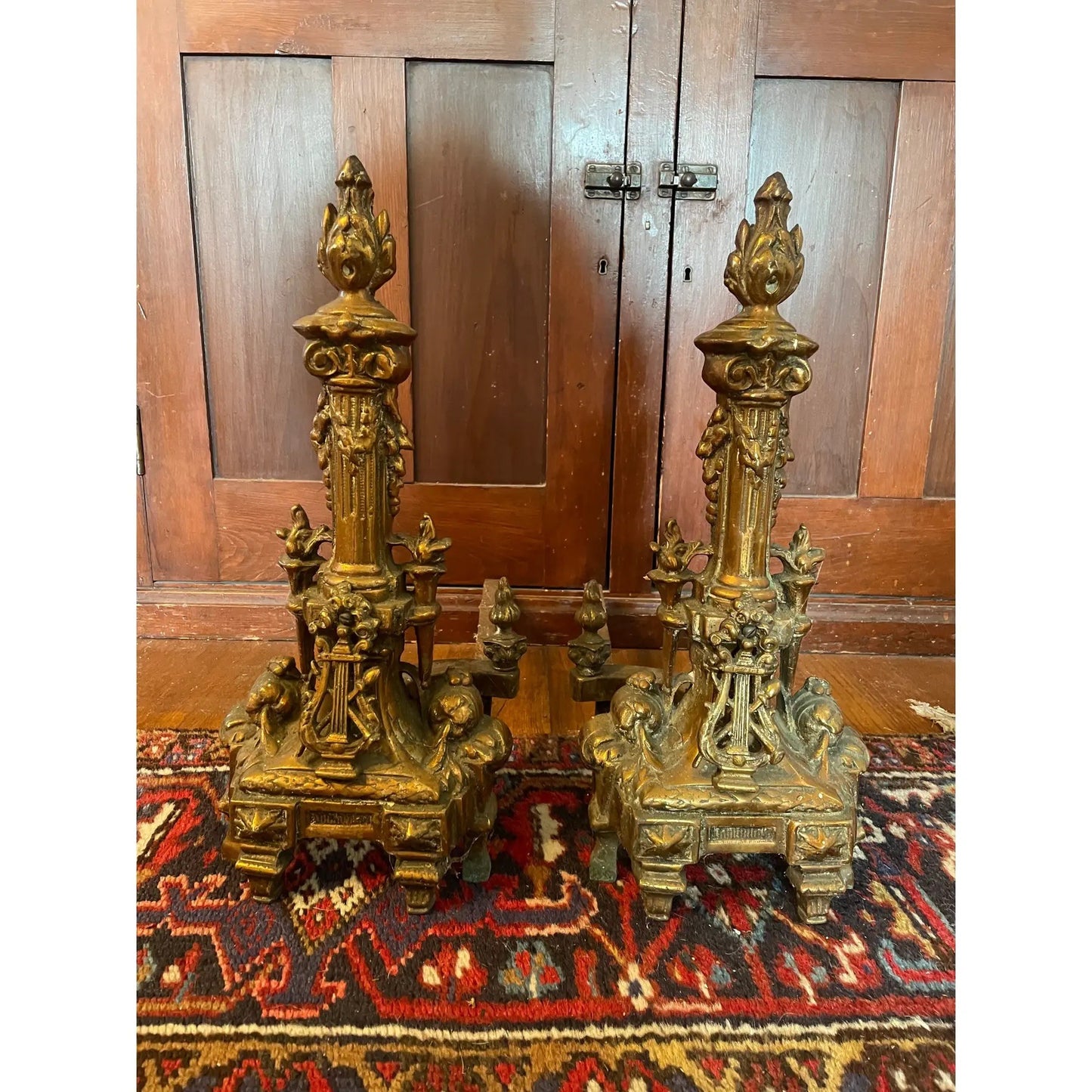 19th Century French Bronze Adirons - Pair