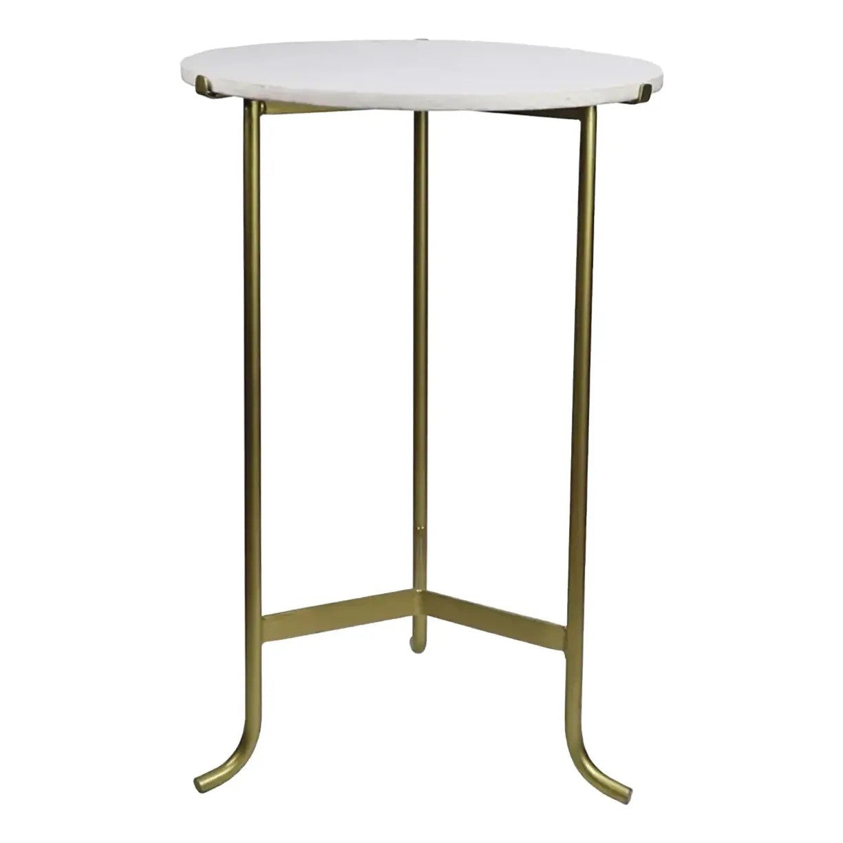 Matthew Izzo Marble and Brass Three-Legged Side Table