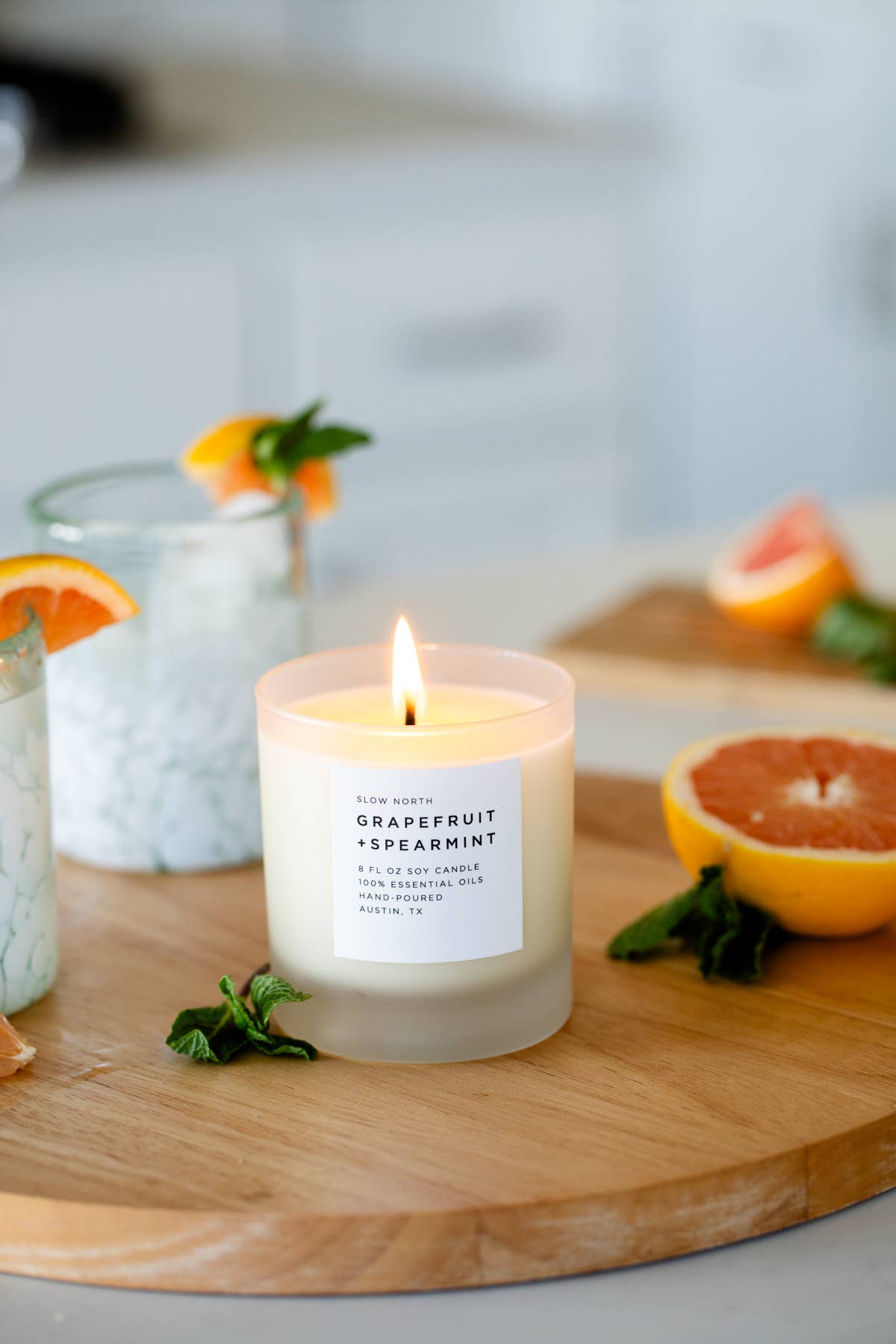 Slow North - Grapefruit + Spearmint Candle - 100% Essential Oils