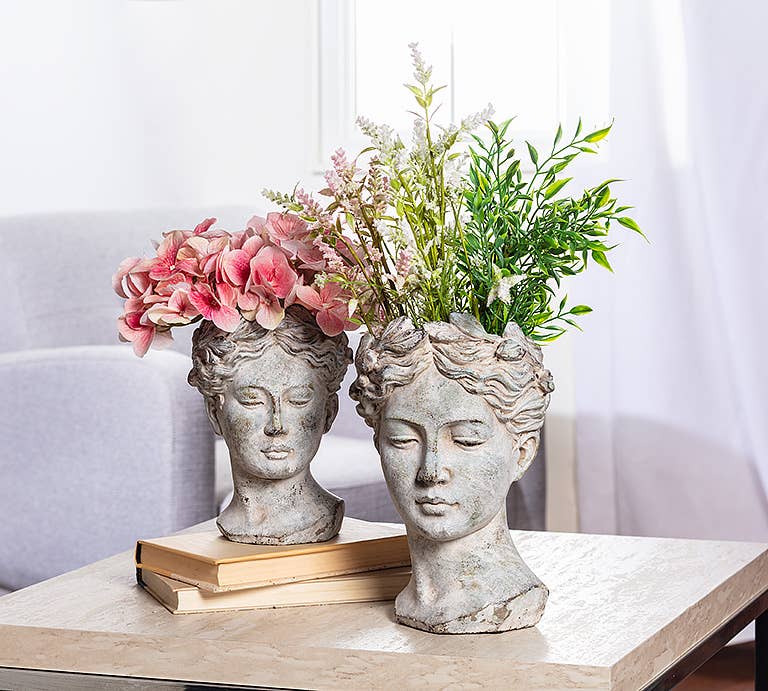 Abbott - Woman Head Planter - 10"H