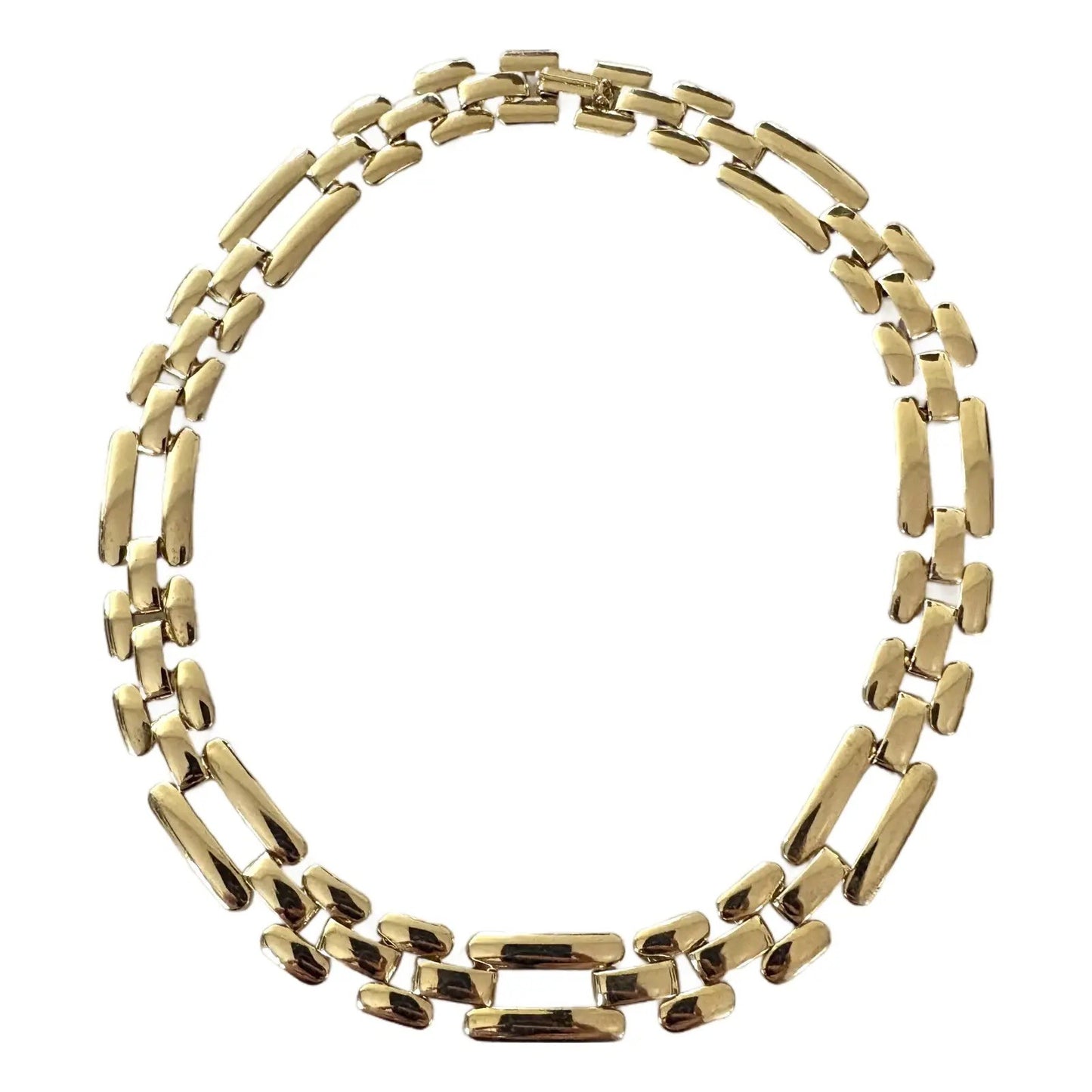 Vintage Goldtone Chainlink Collar Necklace