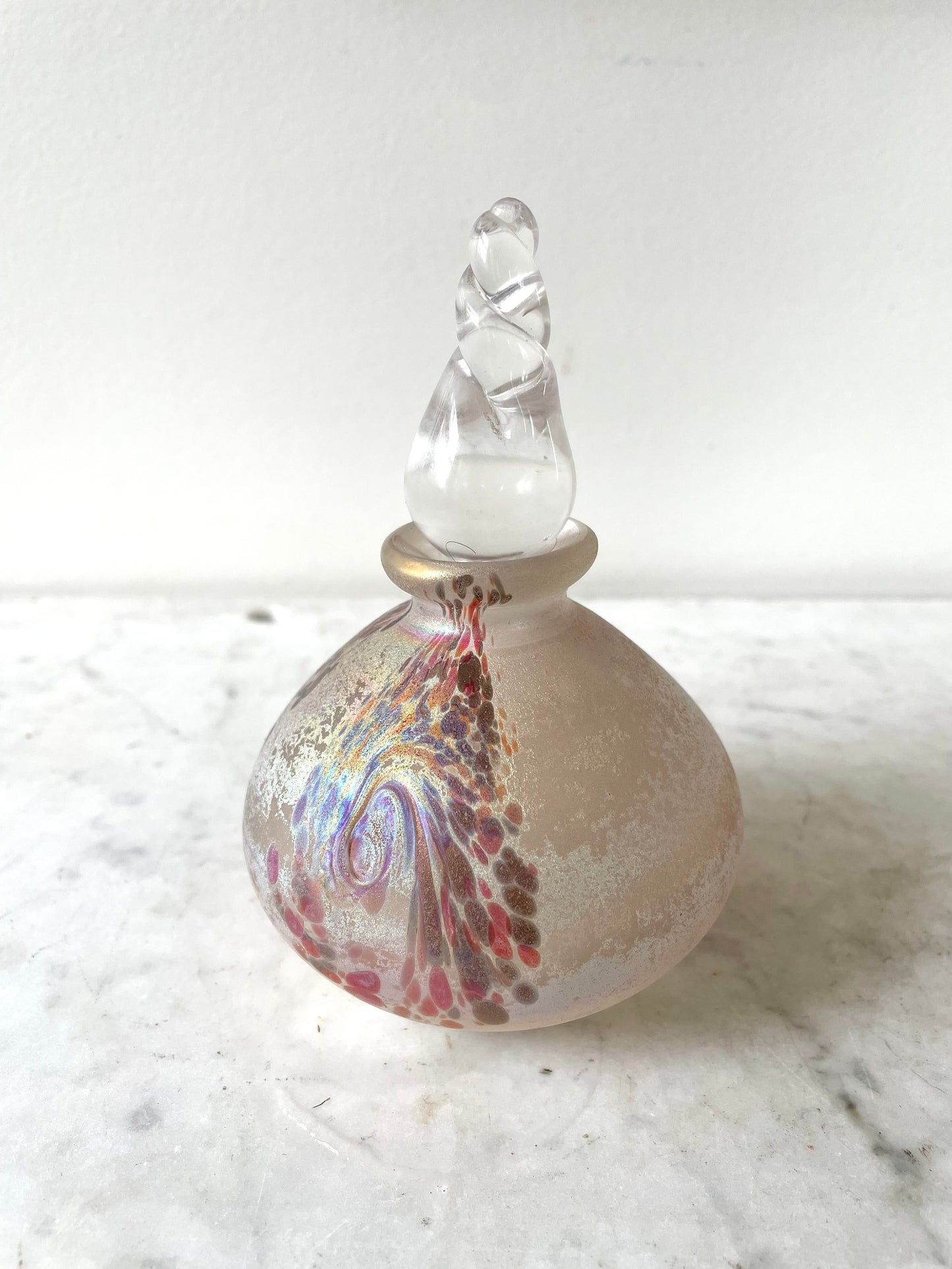 Vintage Hand Blown Art Glass Perfume Bottle