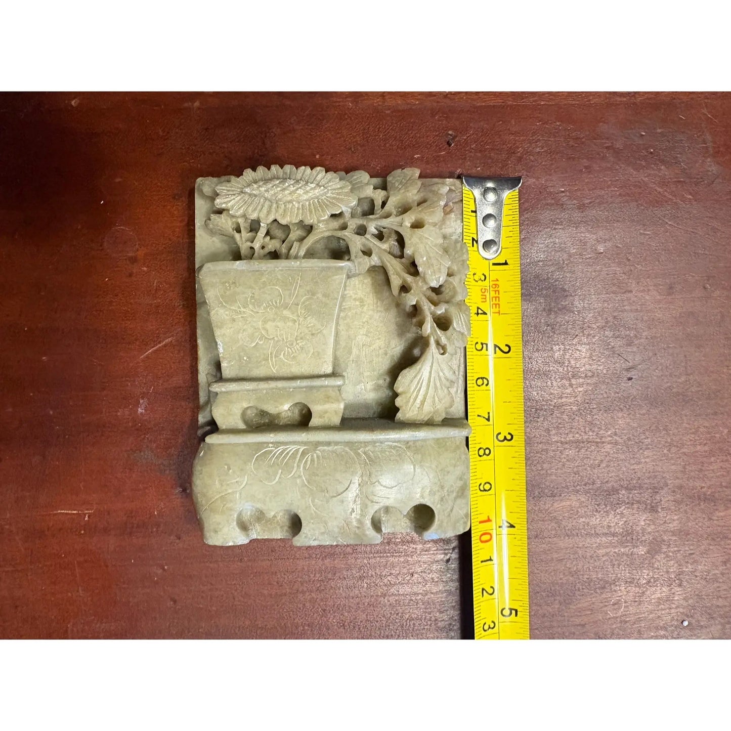 Sujetalibros chino de esteatita tallado a mano