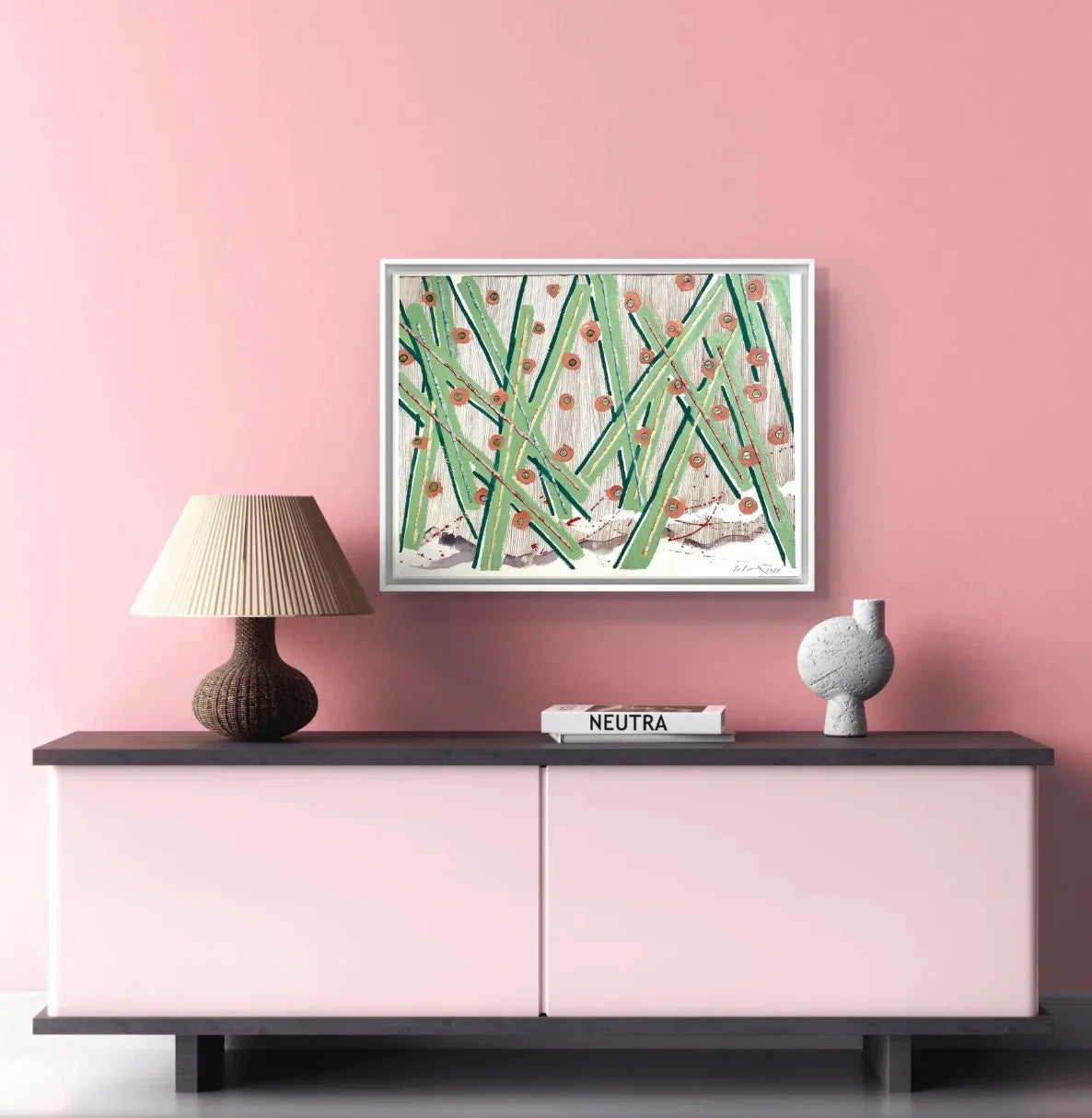 Pintura abstracta sobre papel de Barbara Beck de 1988