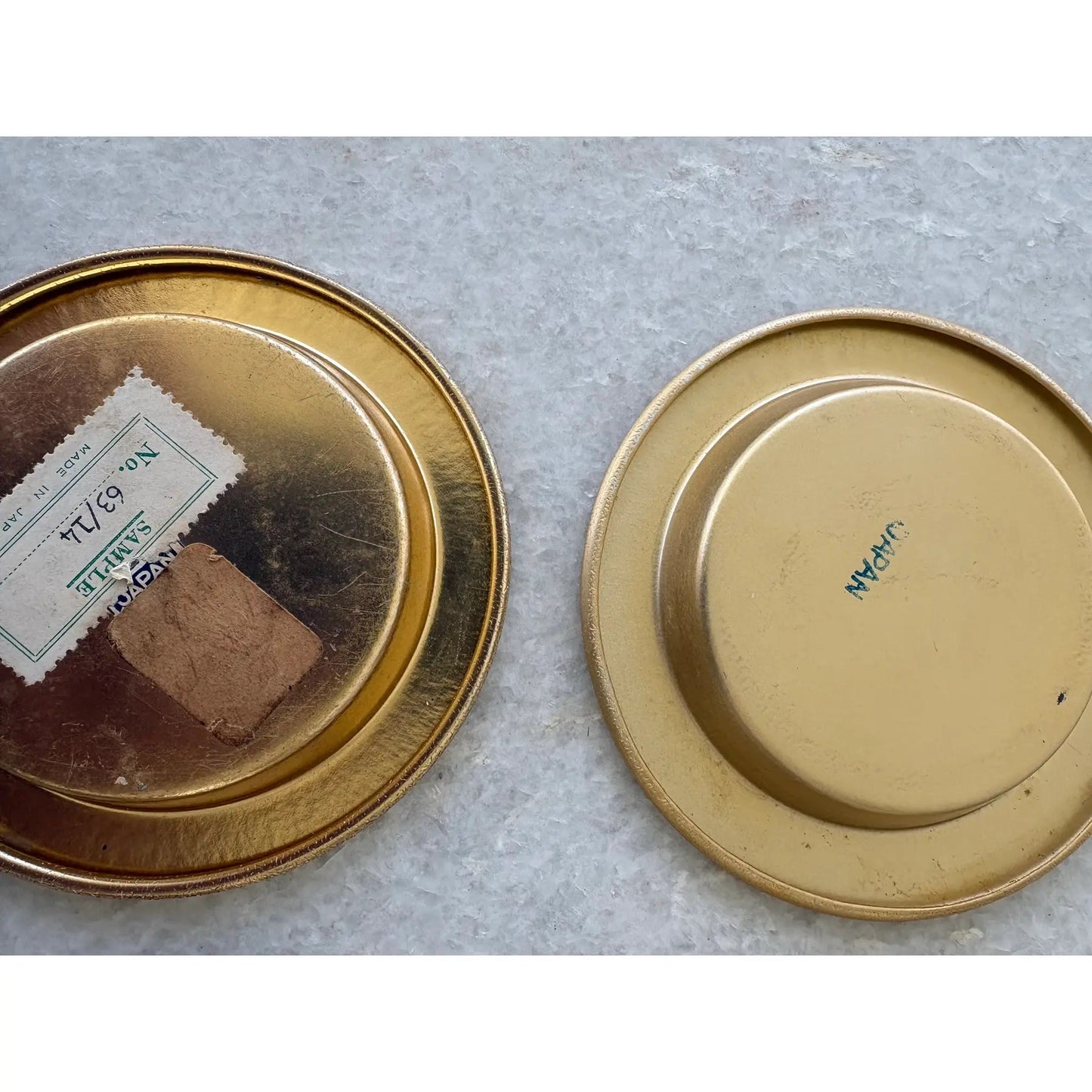 1950s Mid-Century Modern Mosaic, Tile, Coasters, and Gold Medal Base Set of 4