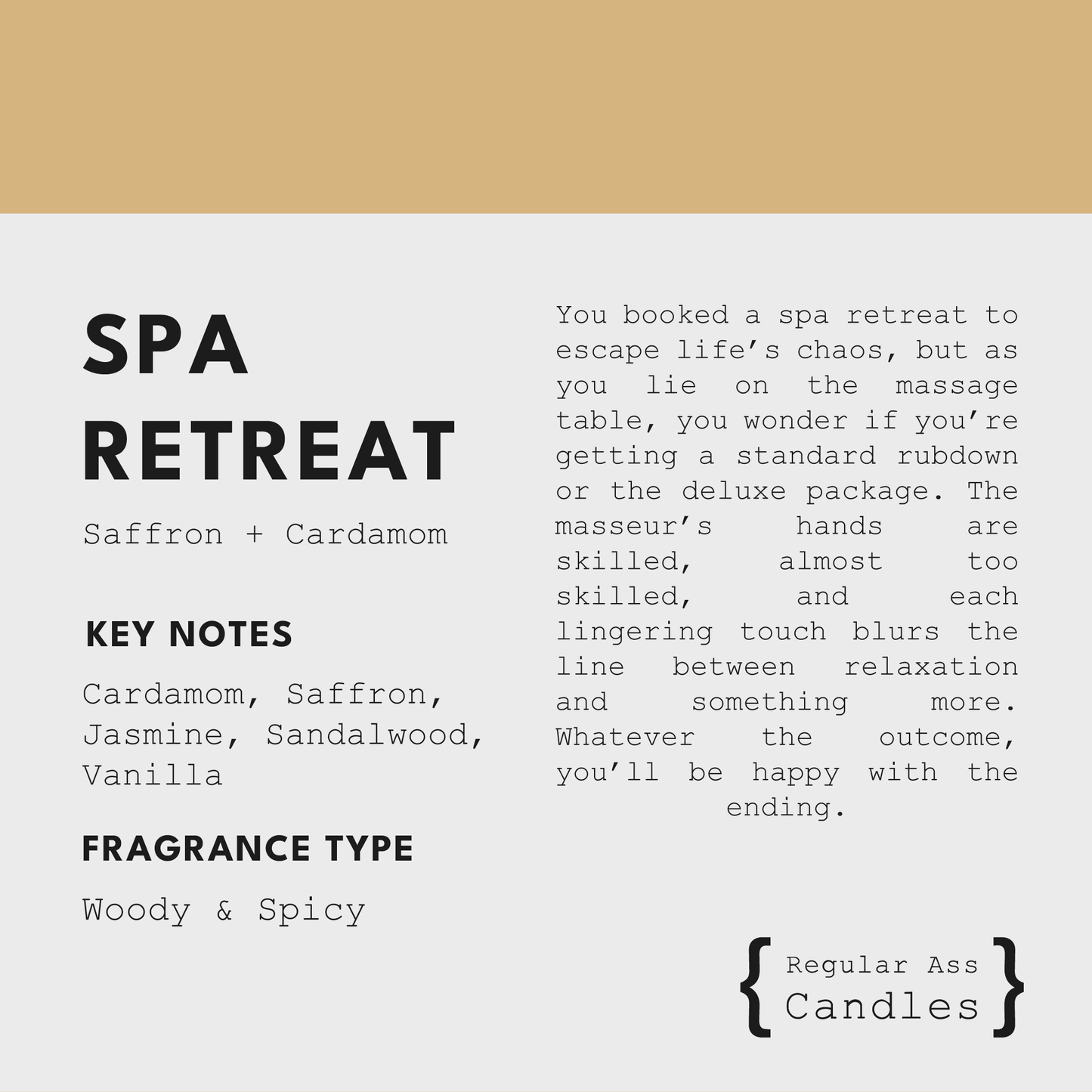 Spa Retreat, Azafrán + Cardamomo Vela de Lujo 312g