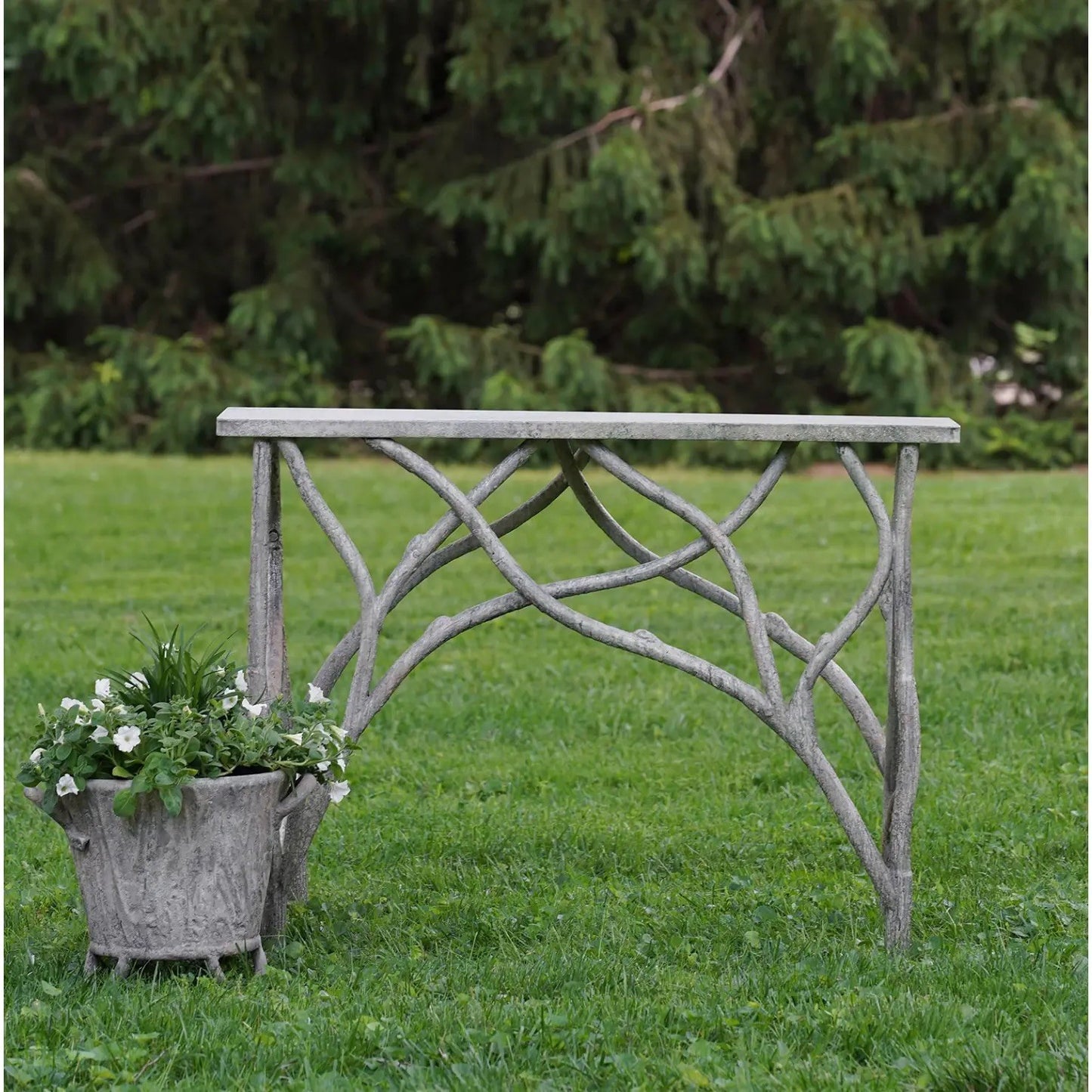 Matthew Izzo Home Faux Bois Iron Console Table