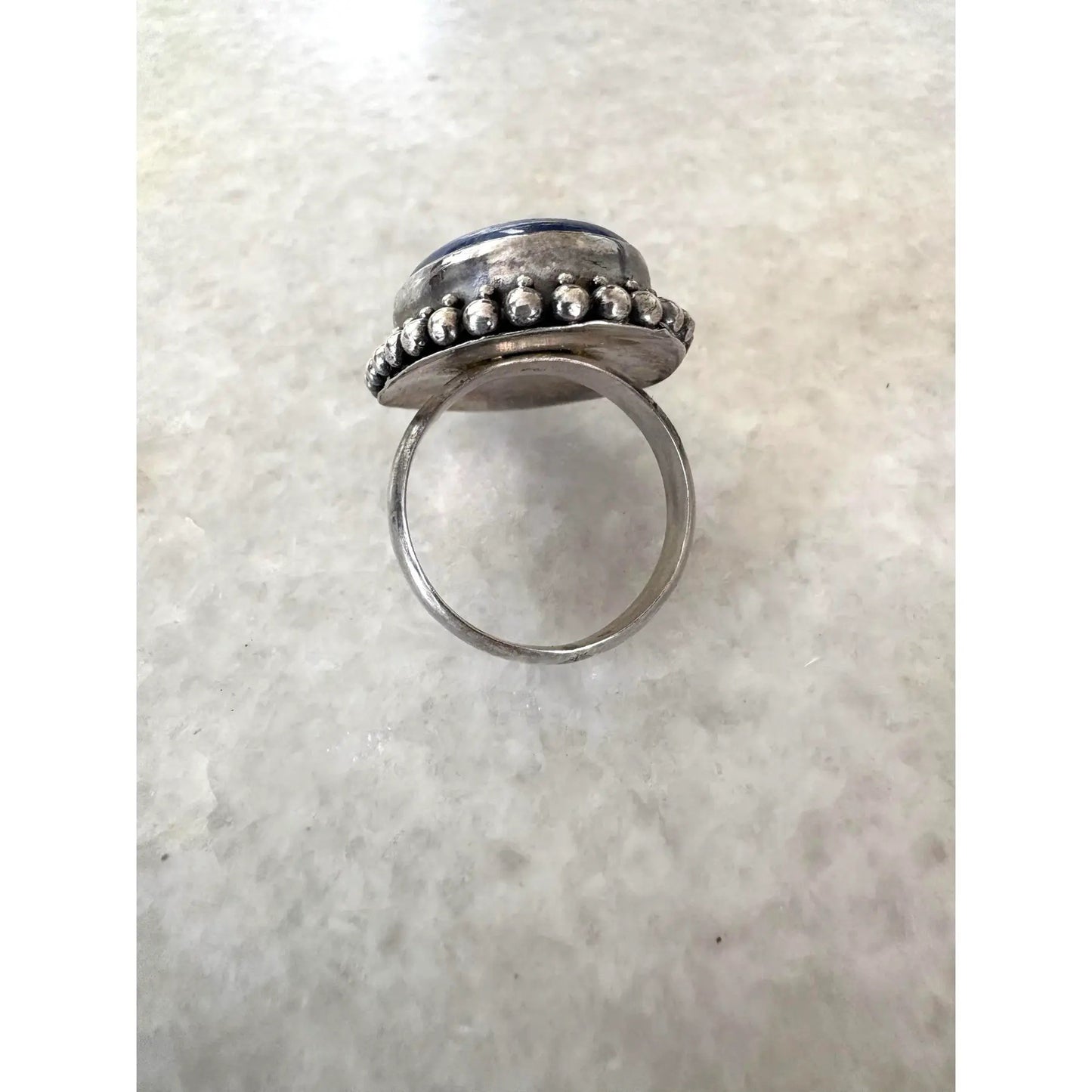 Vintage Lapis Sterling Silver Cocktail Ring