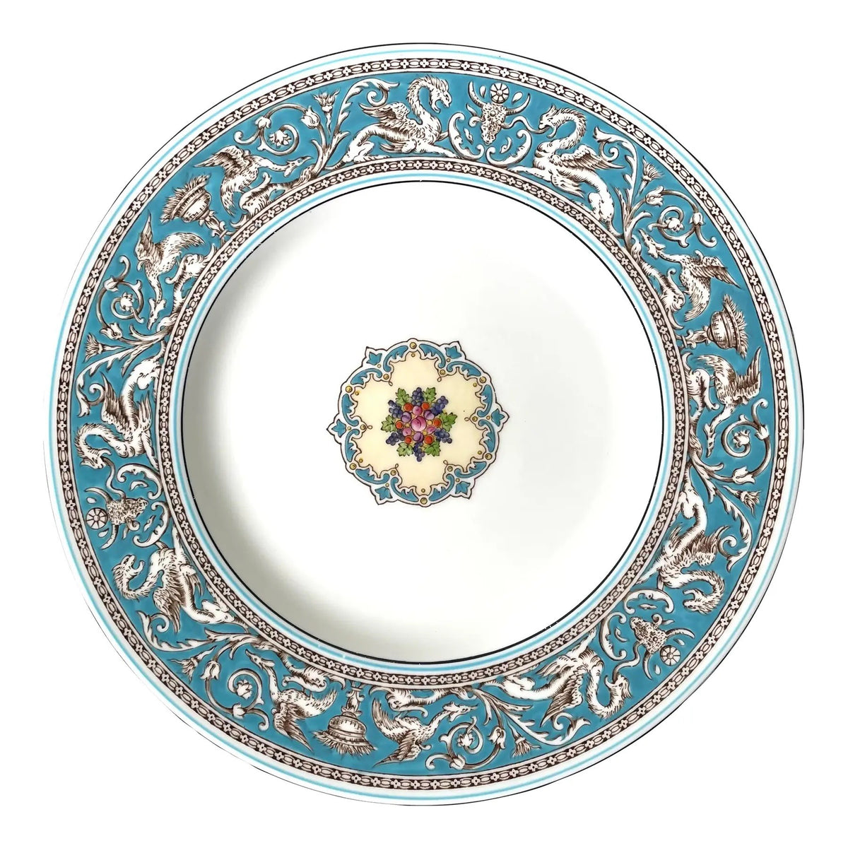 Wedgwood Florentine Dinner Plate, 10.75", Turquoise, Vintage