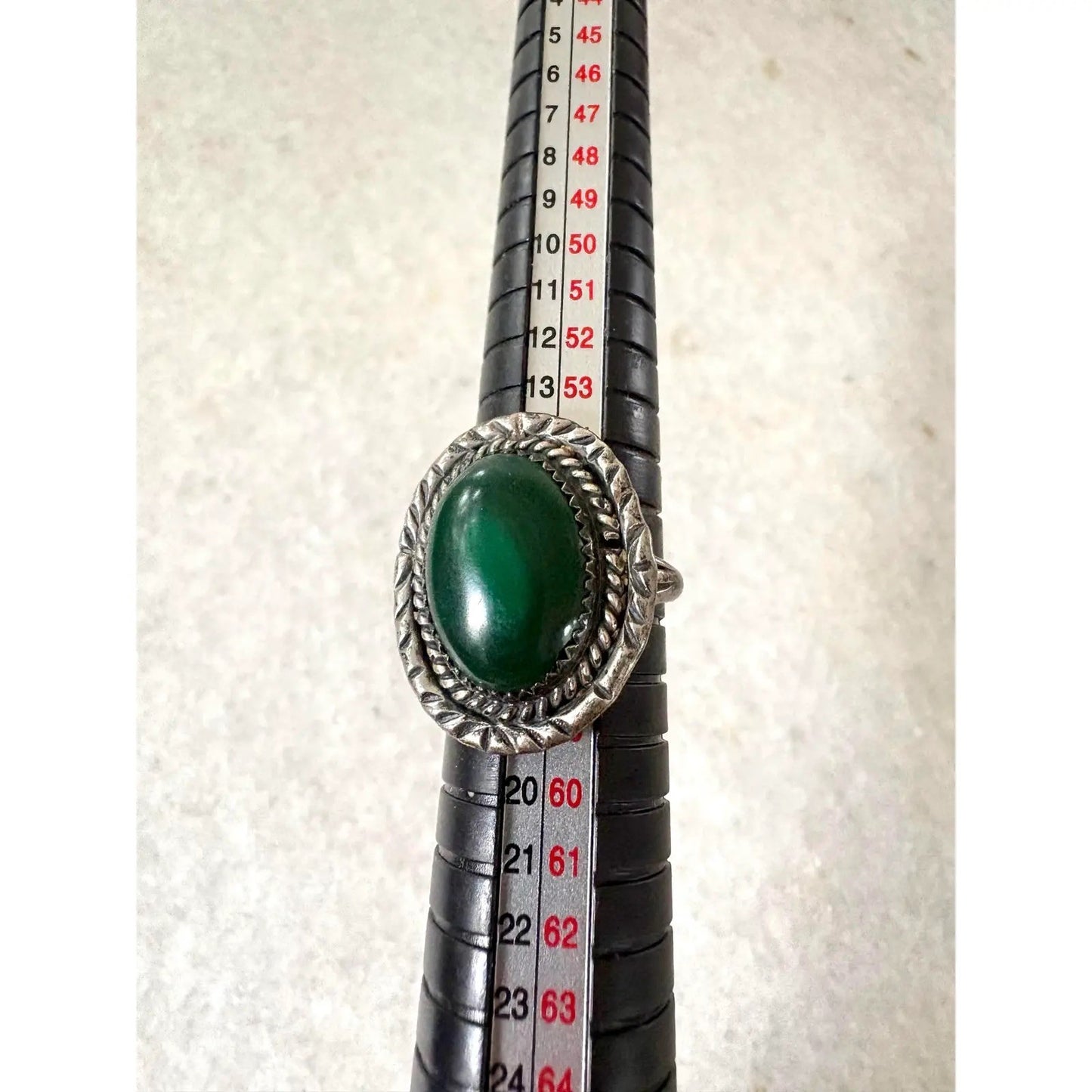 Vintage Sterling Silver and Malachite Ring