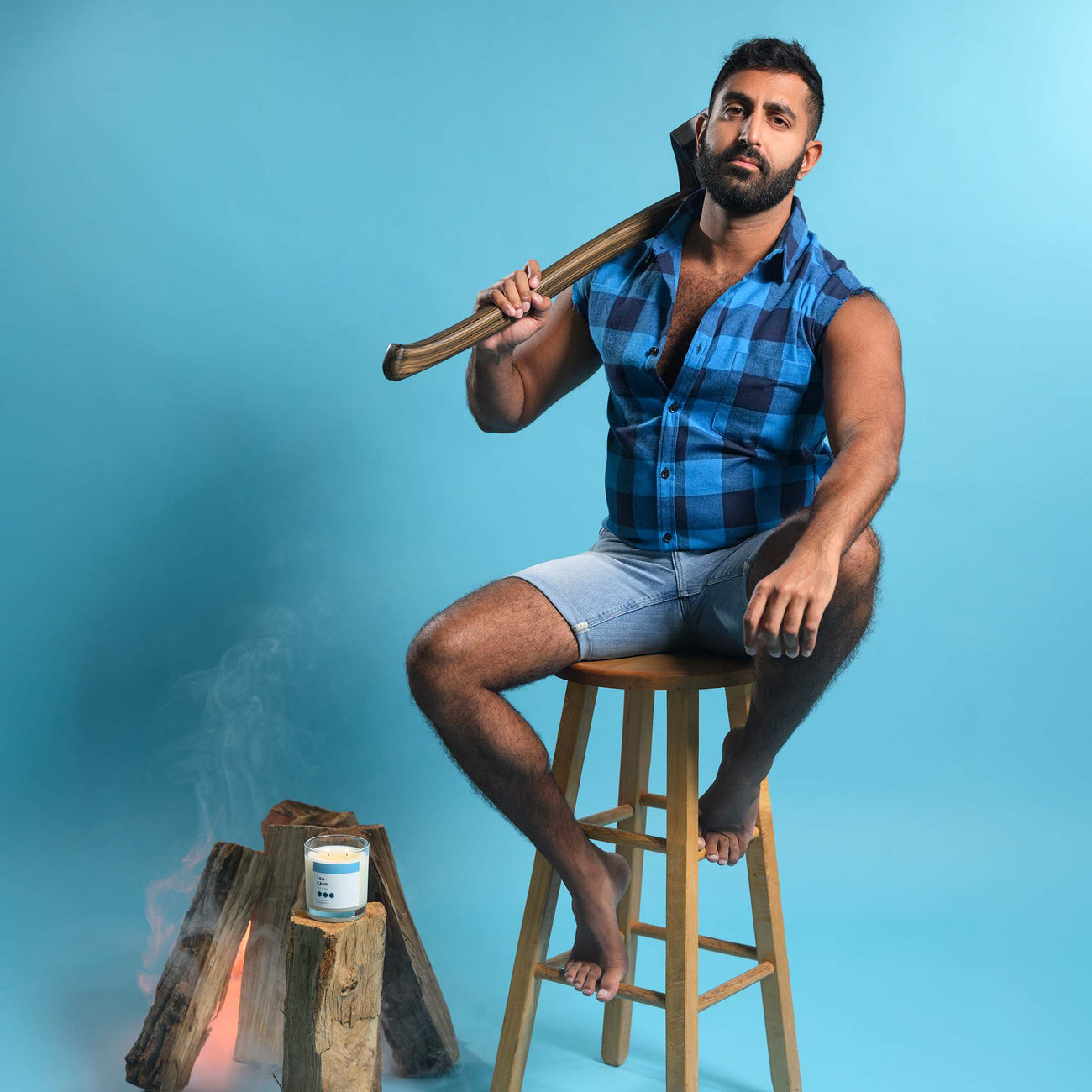 Vela de lujo Cabaña de Troncos, Abedul + Almizcle de 312 g