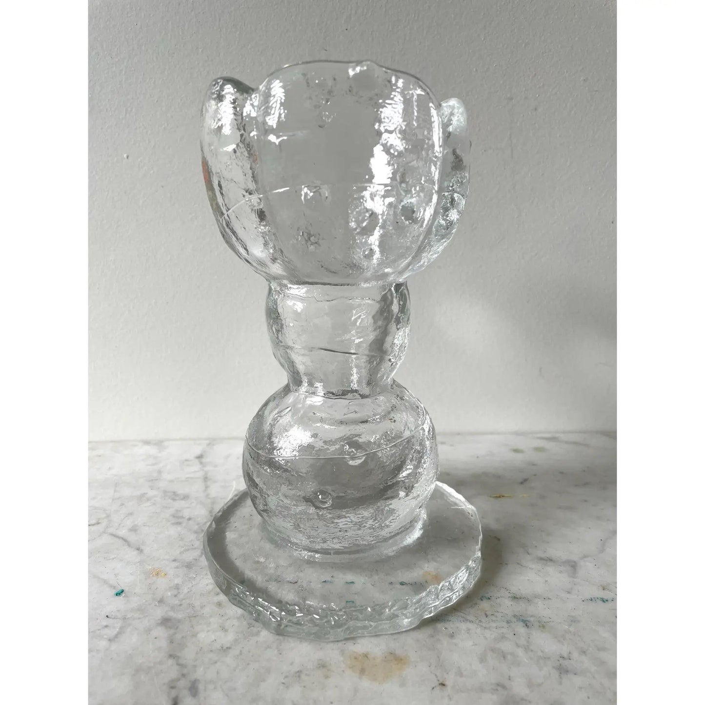 MCM Pertti Santalahti Humppila Clear Glass Candle Holder