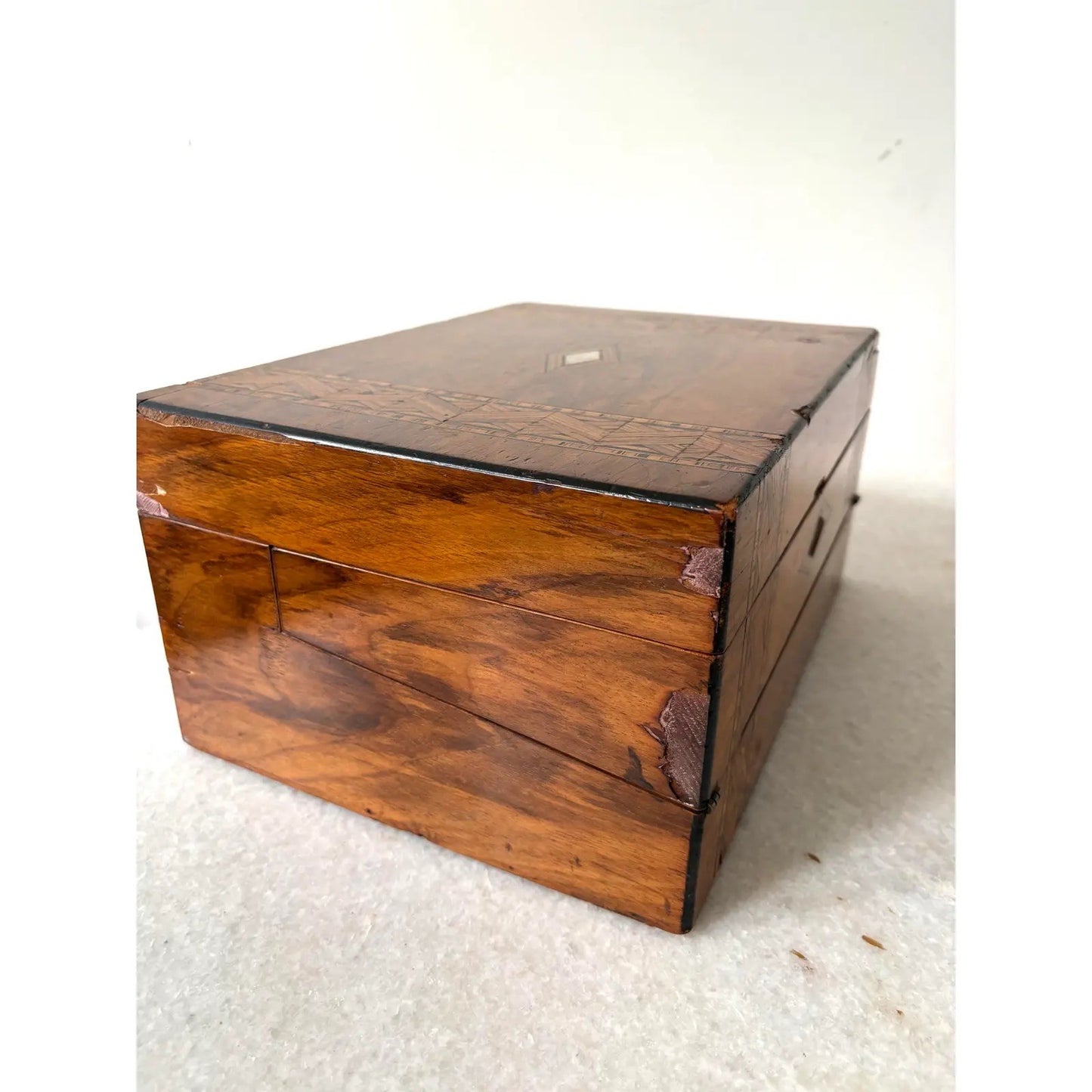 Antique Mahogany English Jewelry Box