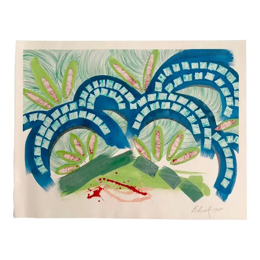 Barbara Beck 1988 Abstract Watercolor Painting on Paper - Signed/Dated/Unframed