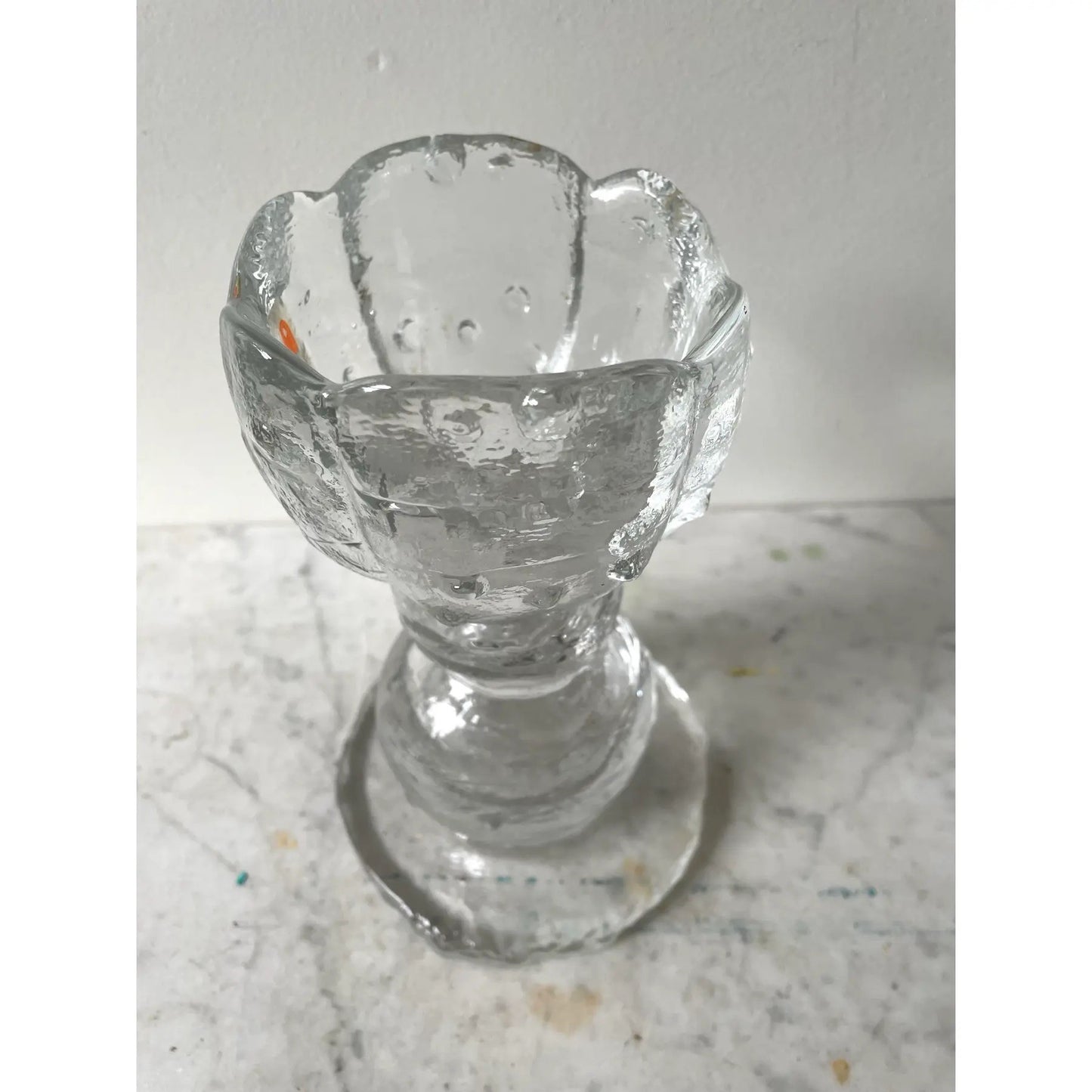 MCM Pertti Santalahti Humppila Clear Glass Candle Holder