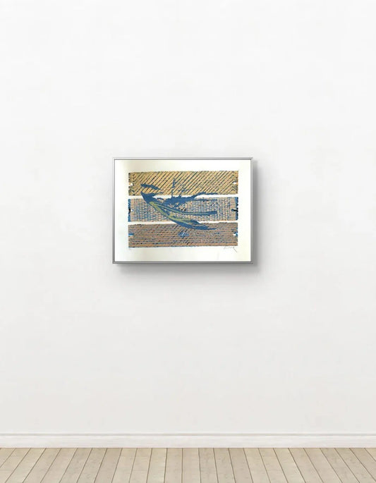 Barbara Beck Abstract Mid Century Modern Woodblock Print on Paper