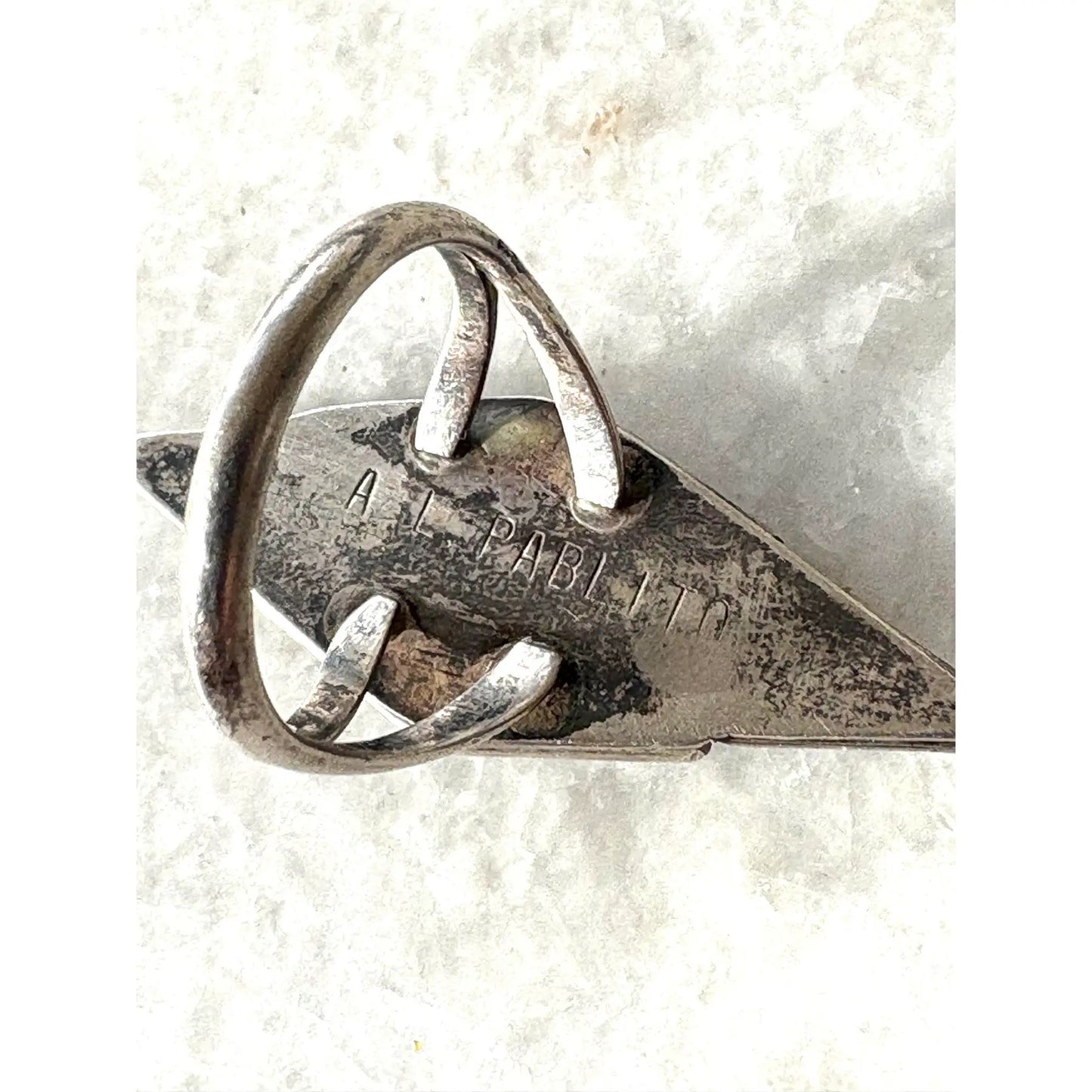 Vintage Sterling Silver 925 Zuni American Shadow Box Design, Signed Al Pablito