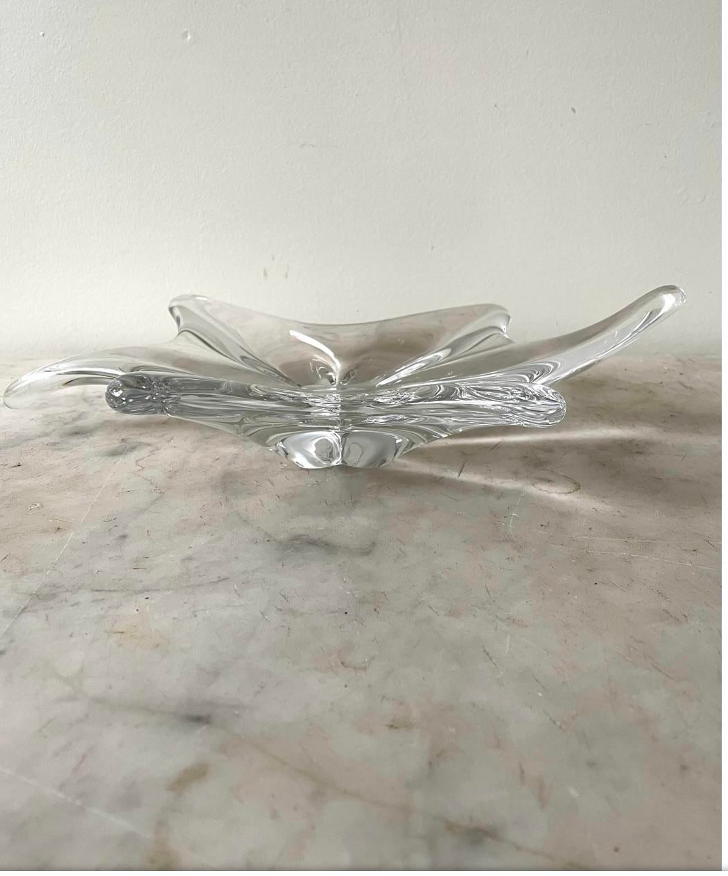 MCM Baccarat Crystal Star Bowl, Table Center Piece, Mid-Century
