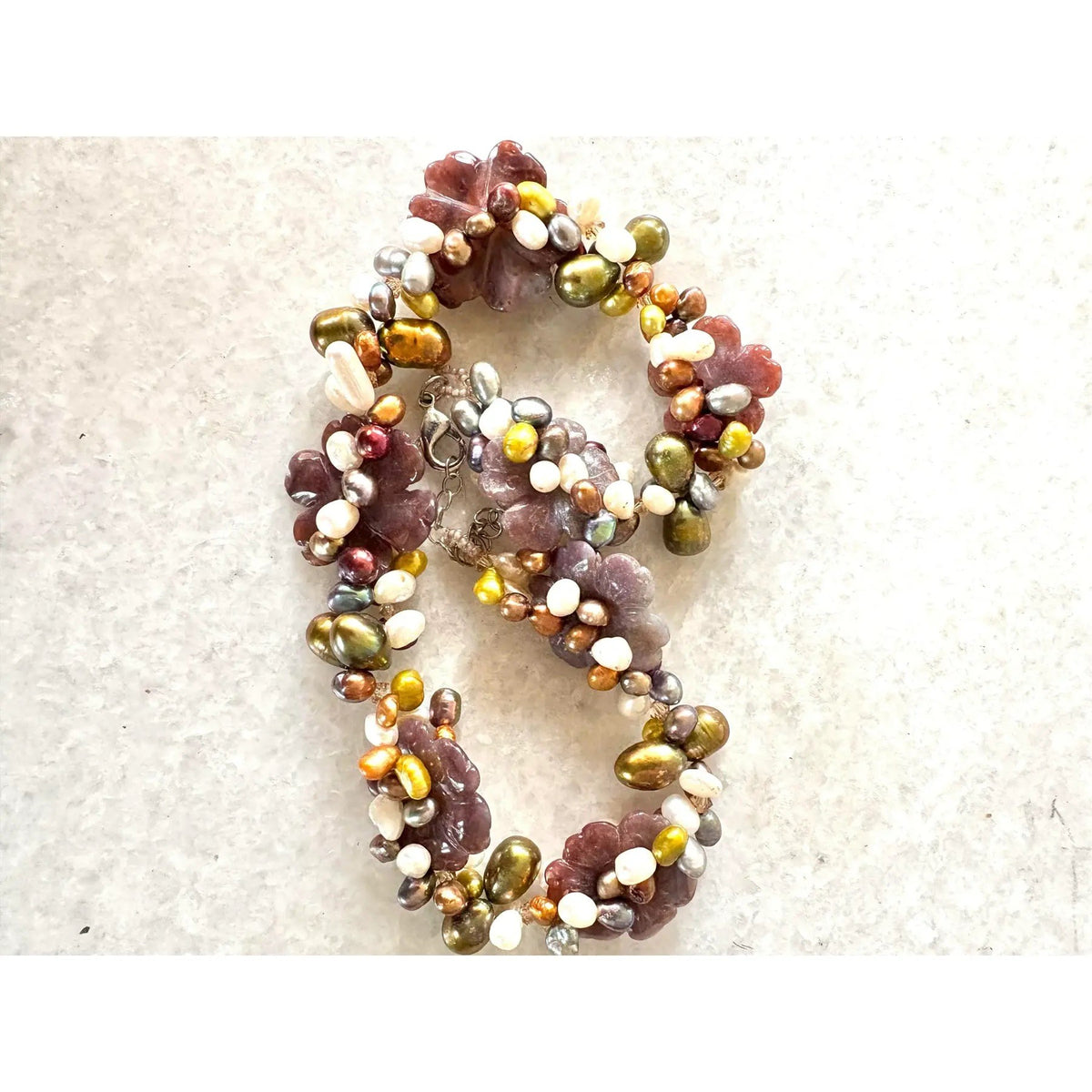 Freshwater Pearl and Stone Multistrand Necklace